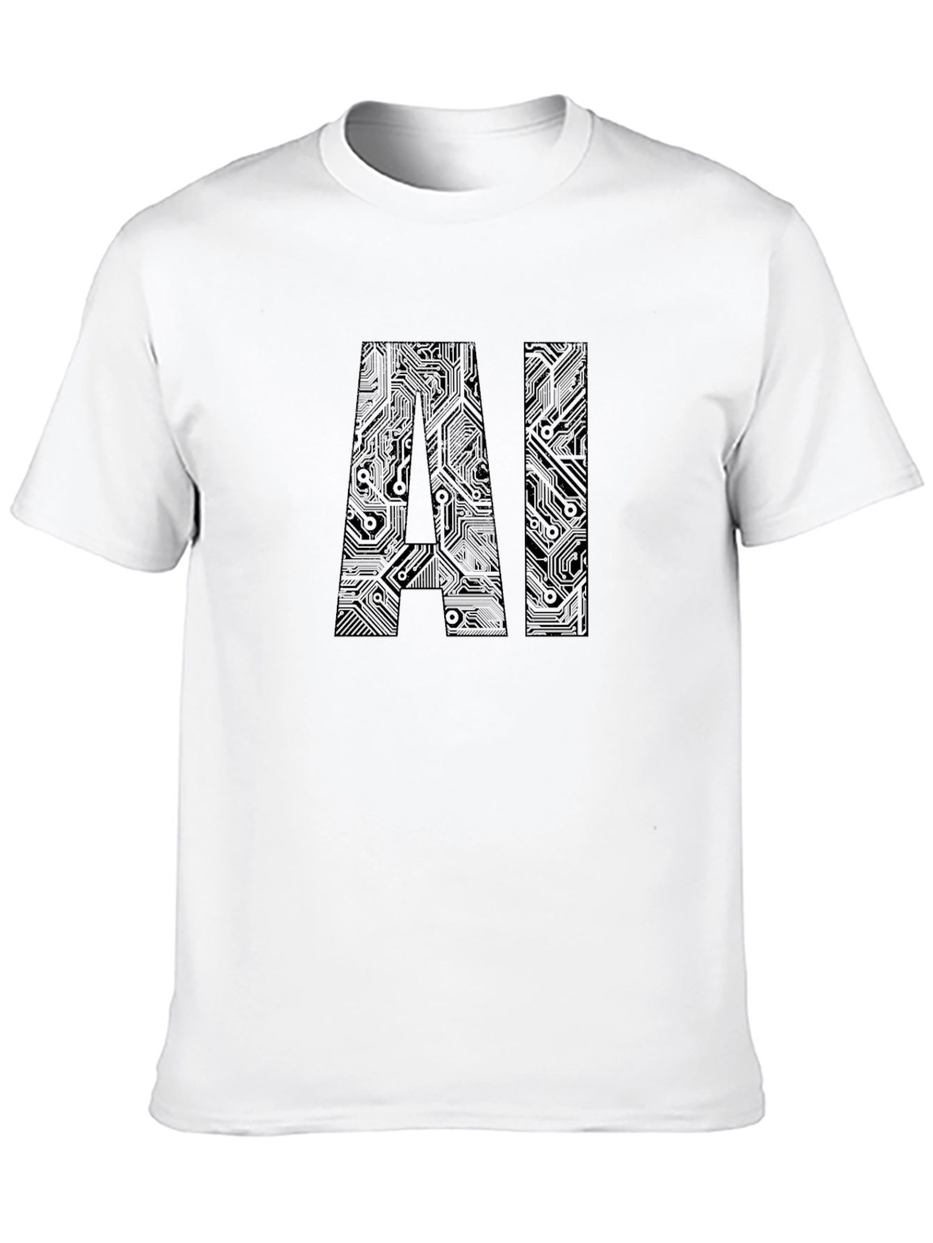 AI Circuit Board Design Black T-Shirt