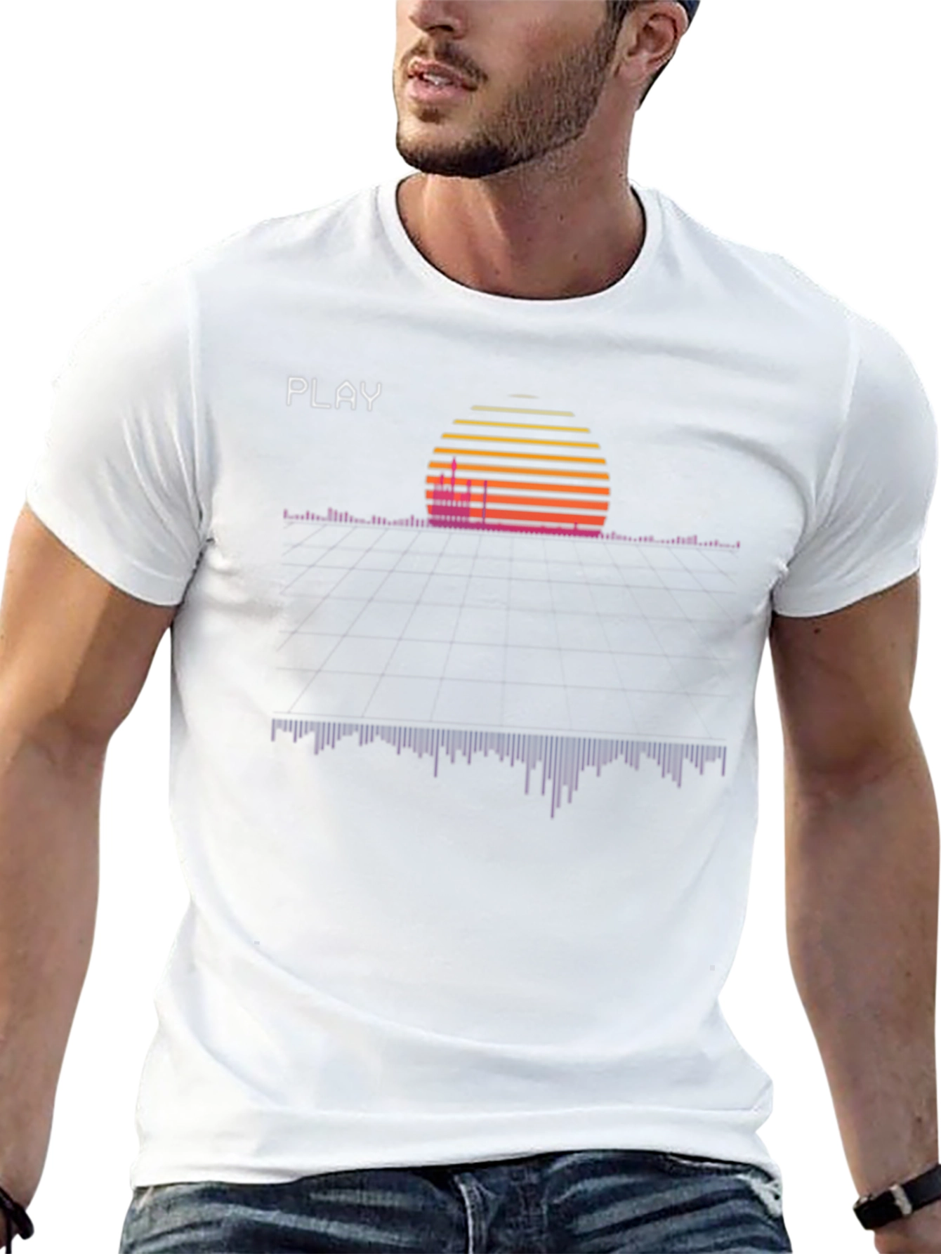 Retro Wave T-Shirt - Synthwave Sunset Playback Design