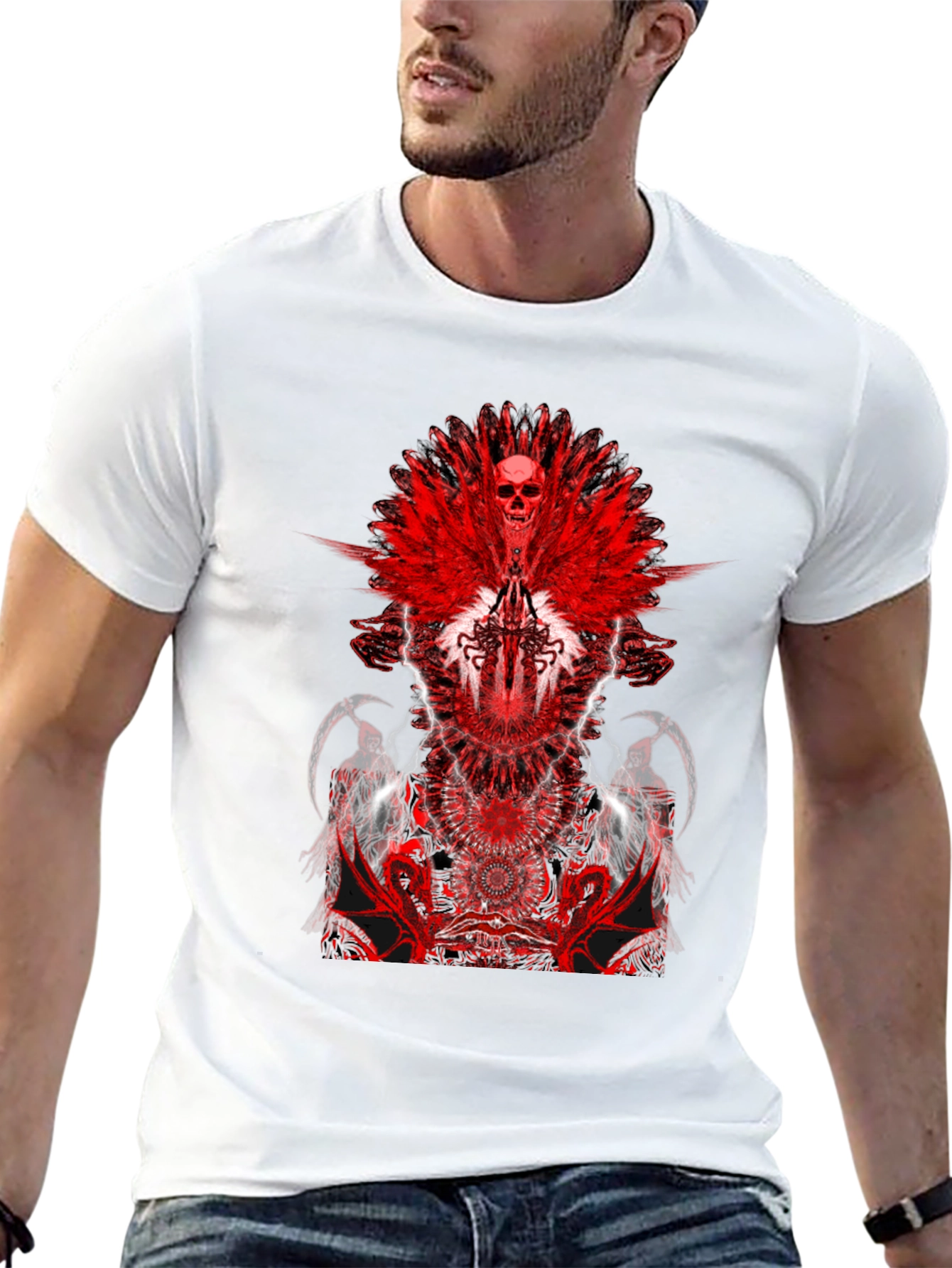 Skull & Wings Graphic T-Shirt - Dark Fantasy