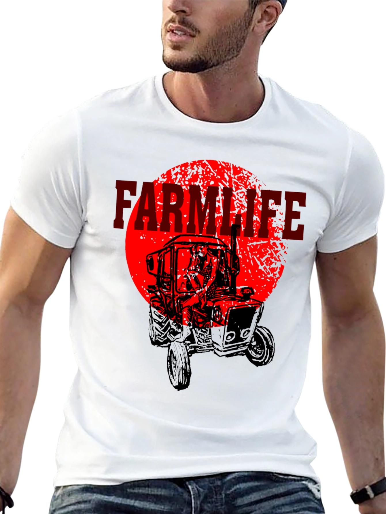 Farm Life Tractor Graphic T-Shirt