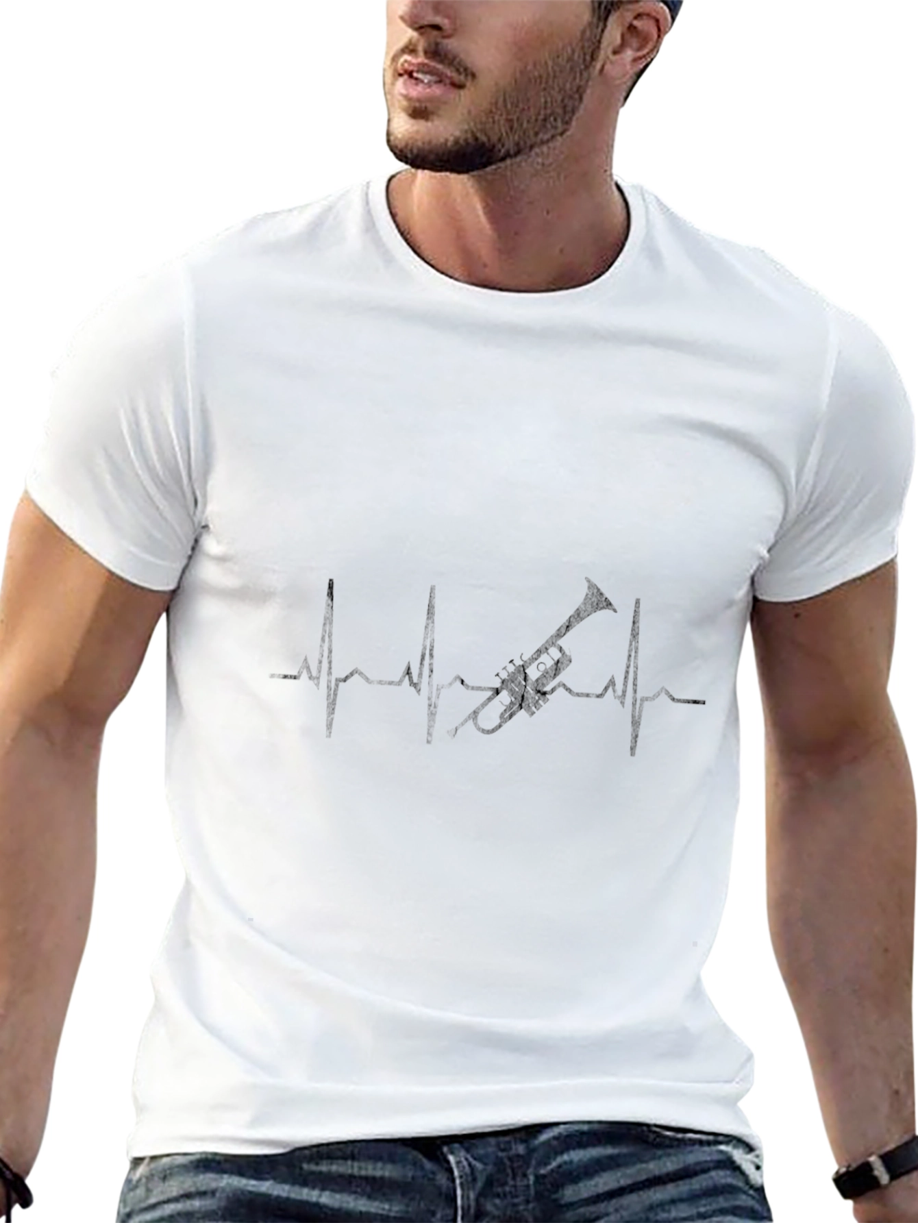 Trumpet Heartbeat T-Shirt - Music Lover Tee