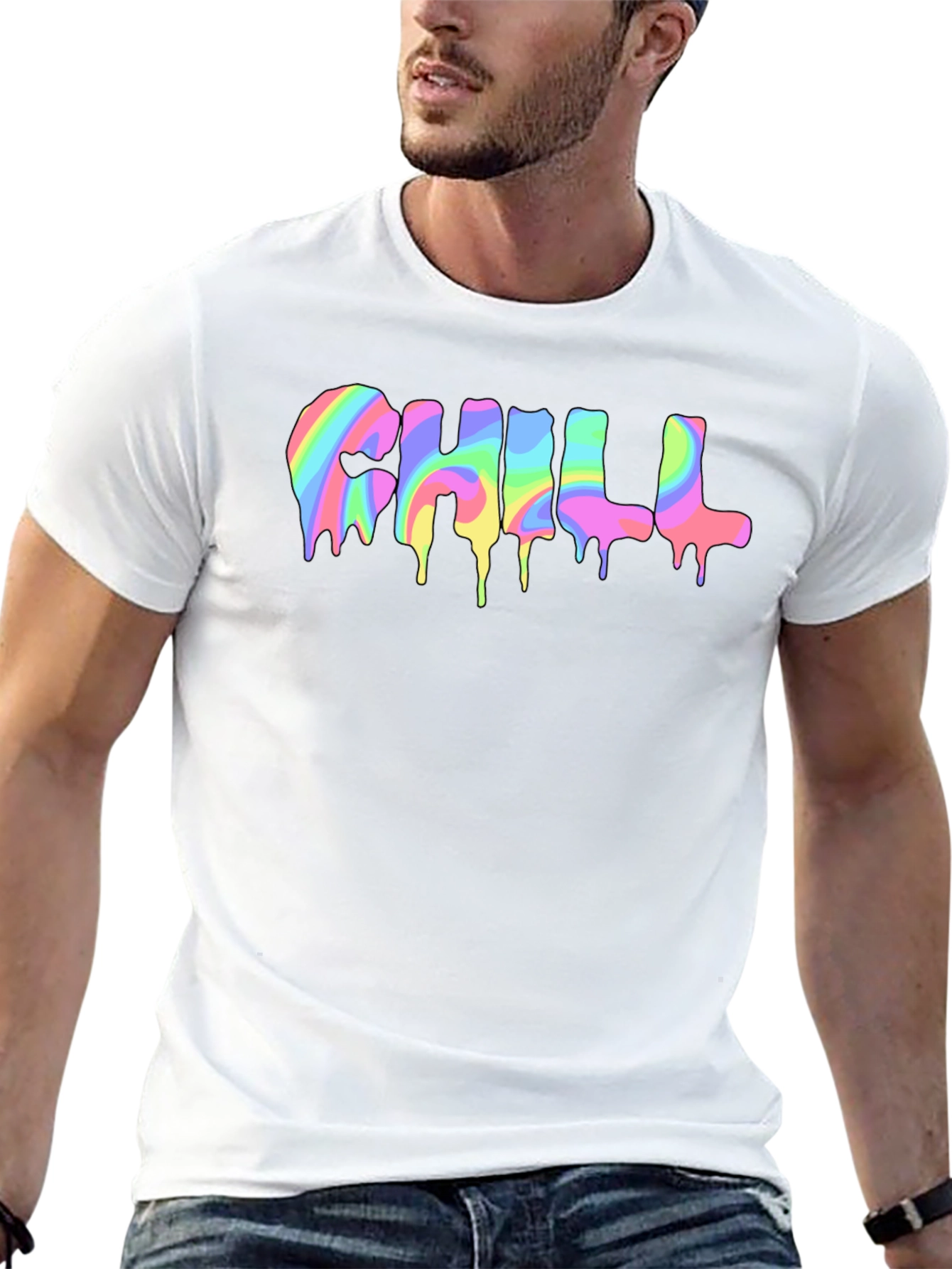 Chill Rainbow Drip Graphic Tee - Unisex