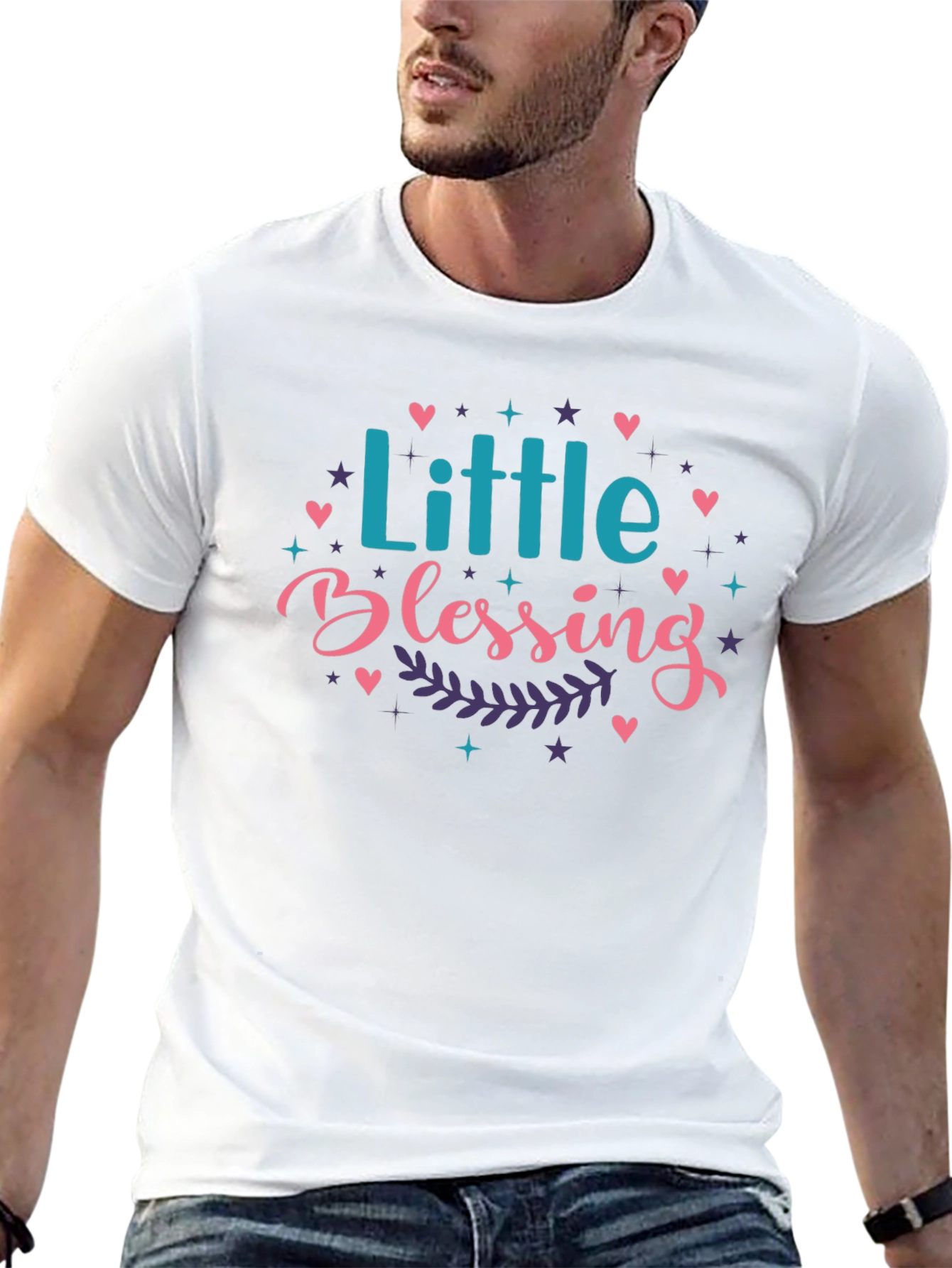 Little Blessing Graphic Print Black T-Shirt