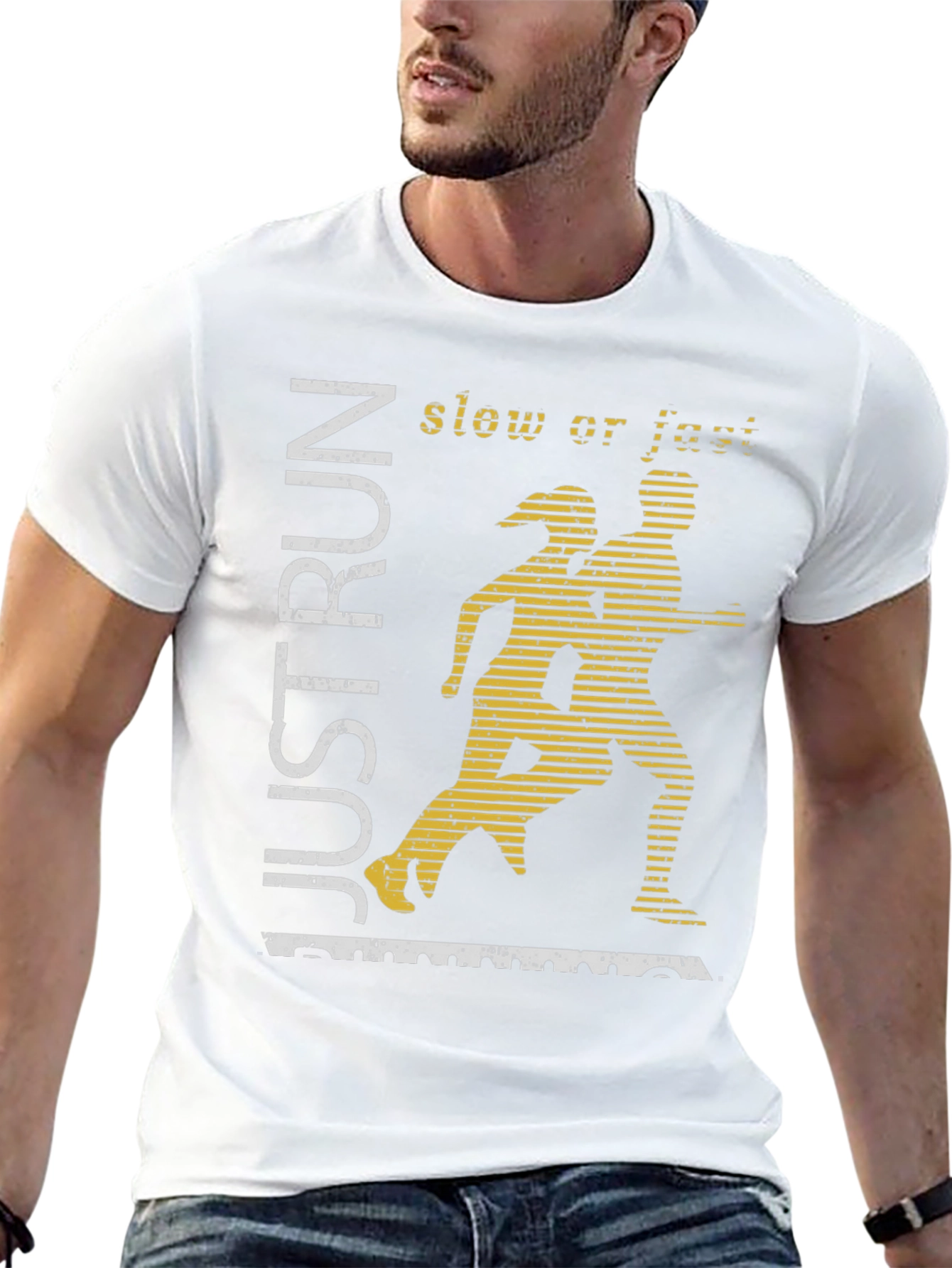 Just Run Graphic Tee - Mens Black Running Shirt