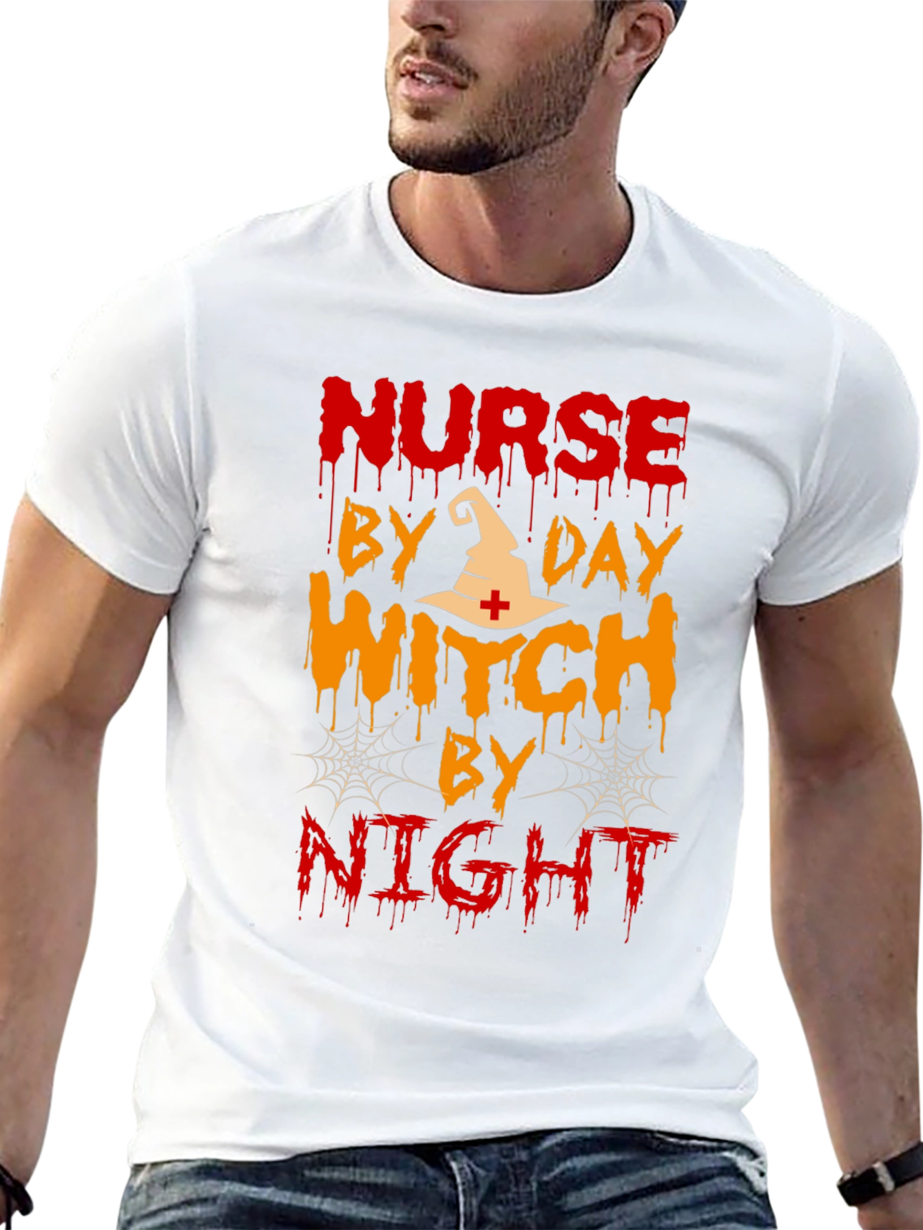 Nurse by Day Witch by Night Halloween T-Shirt