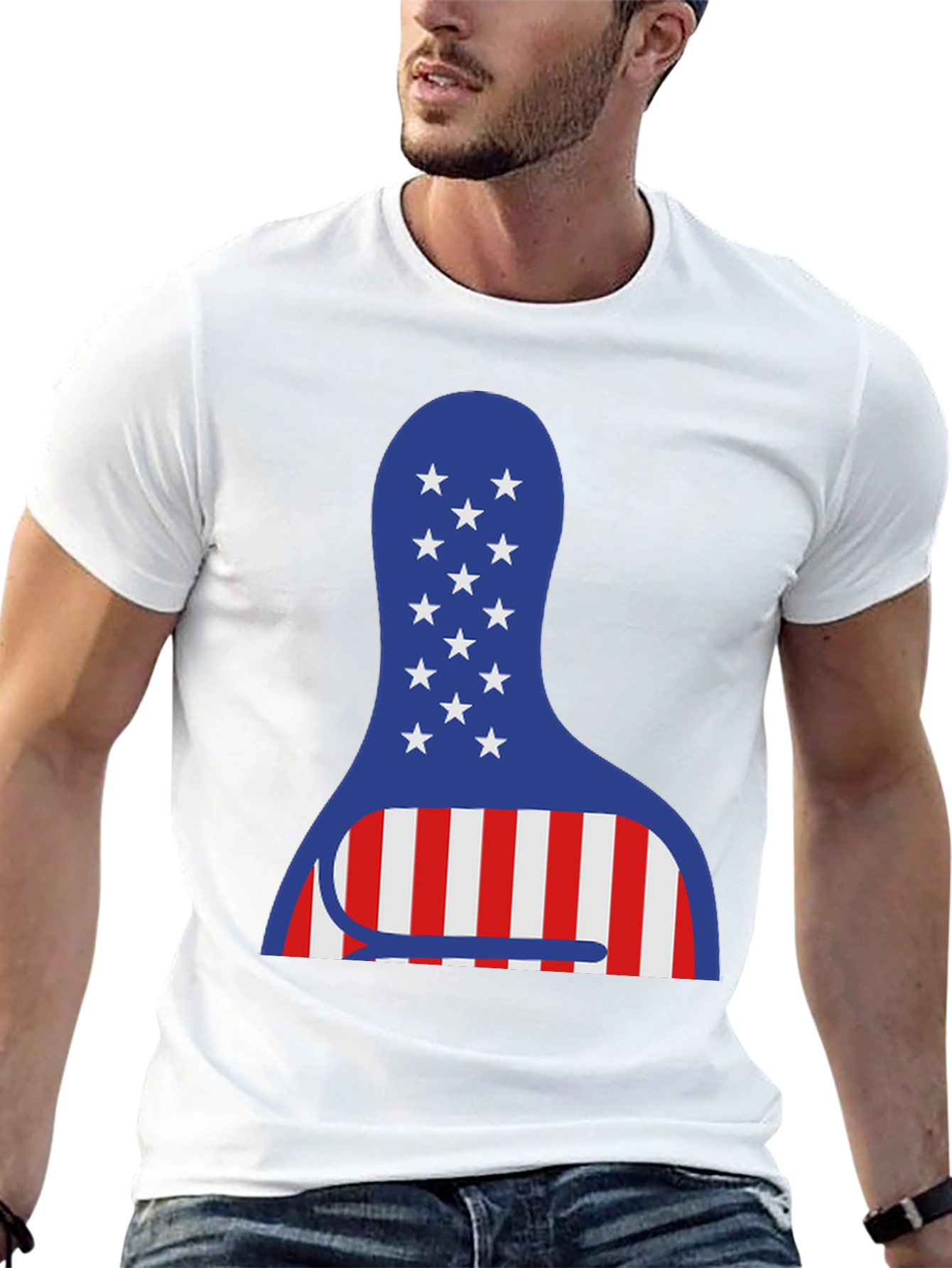 American Bowling Pin Tee - Patriotic USA Shirt