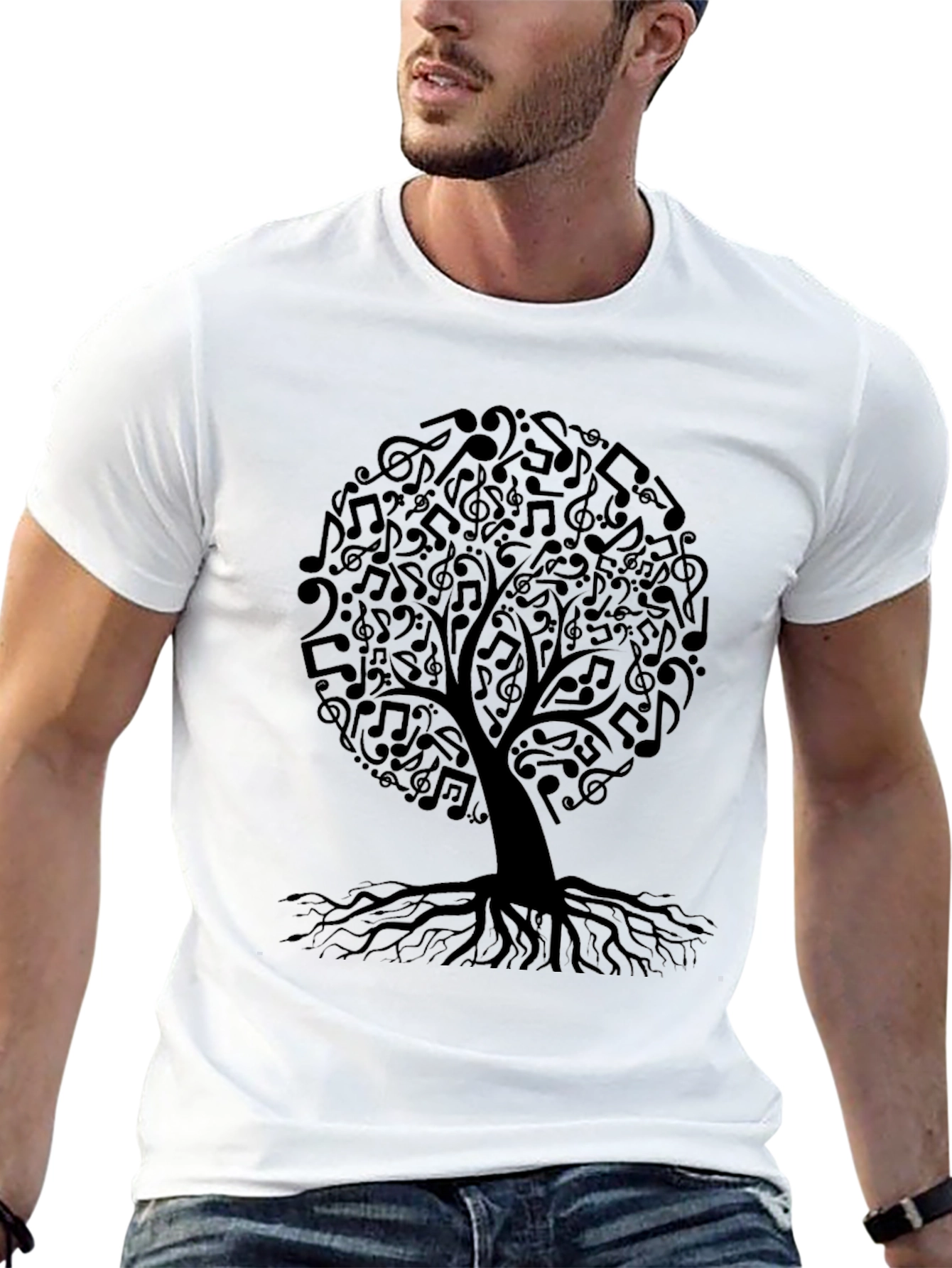 Music Notes Tree Graphic T-Shirt