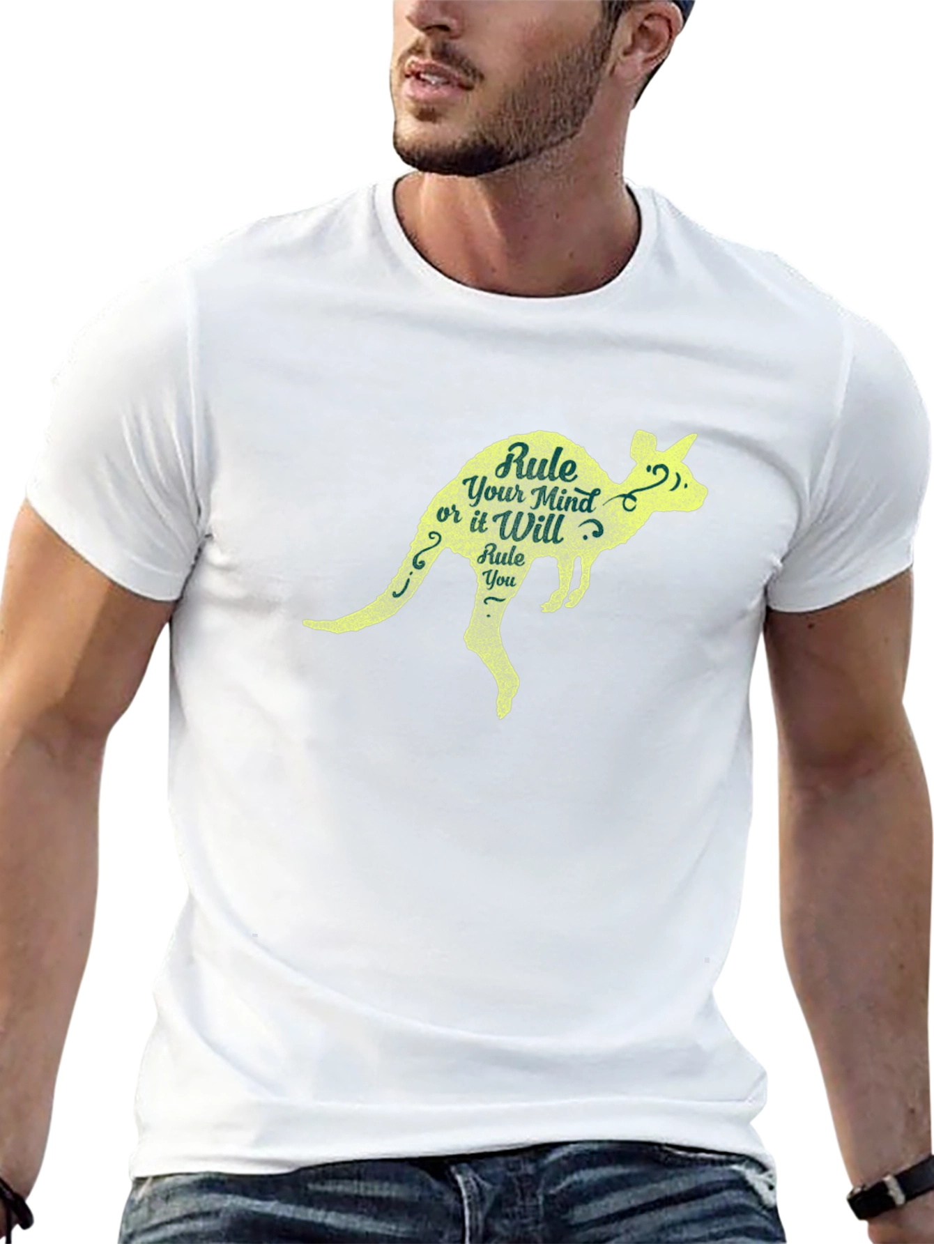 Rule Your Mind Kangaroo Graphic Tee - Black