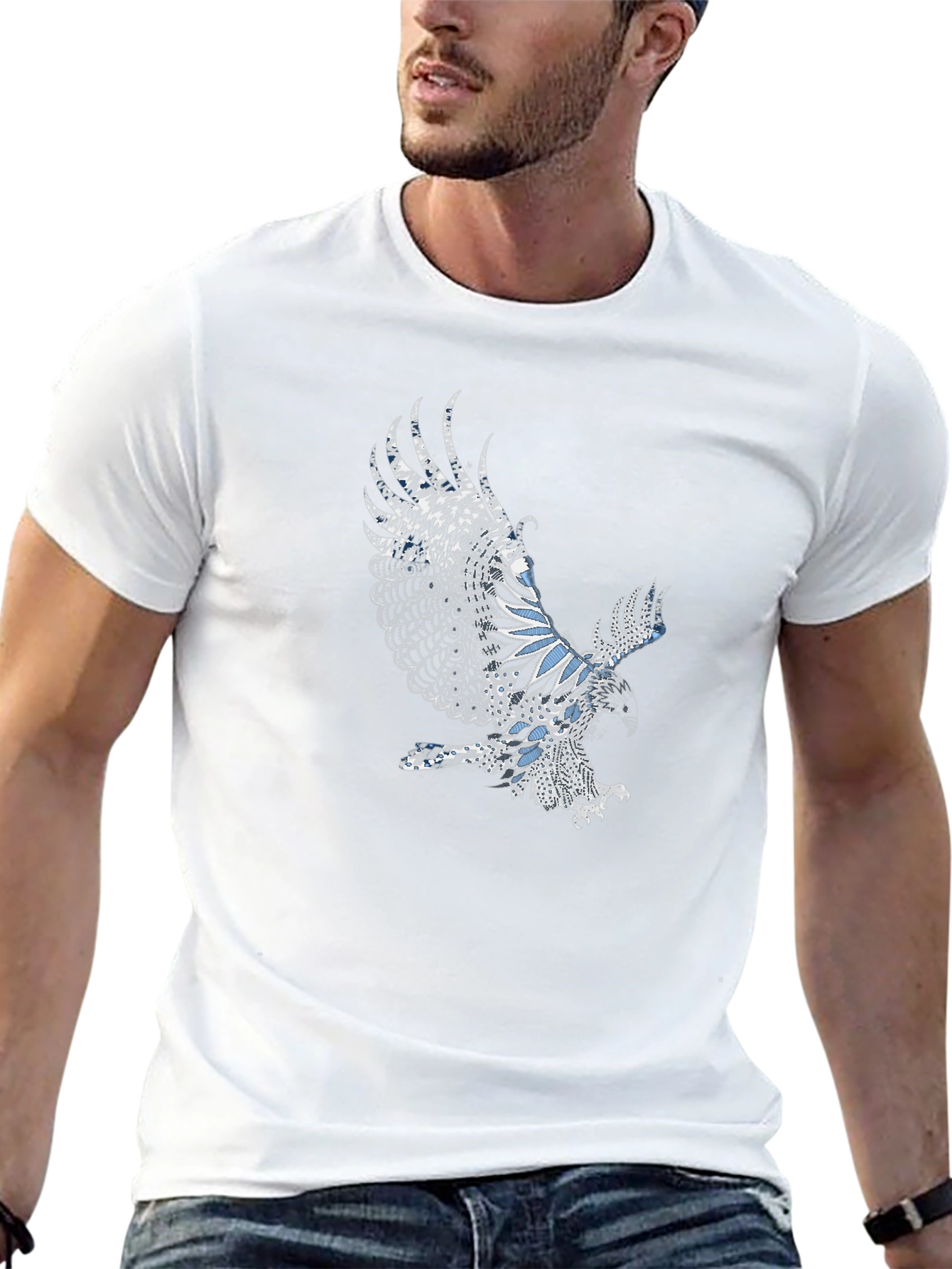Eagle Print Black Graphic T-Shirt