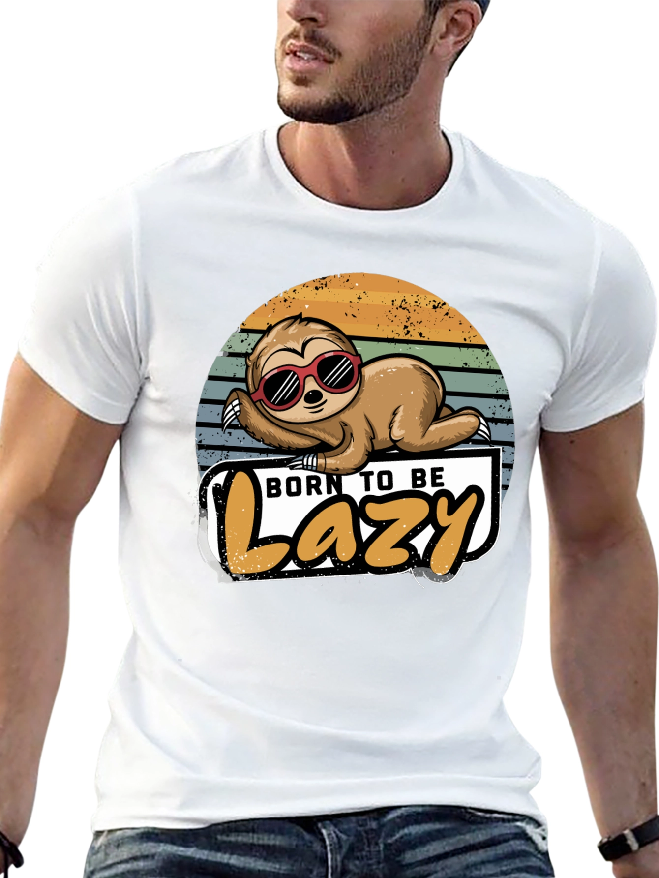 Born to Be Lazy Sloth Graphic T-Shirt