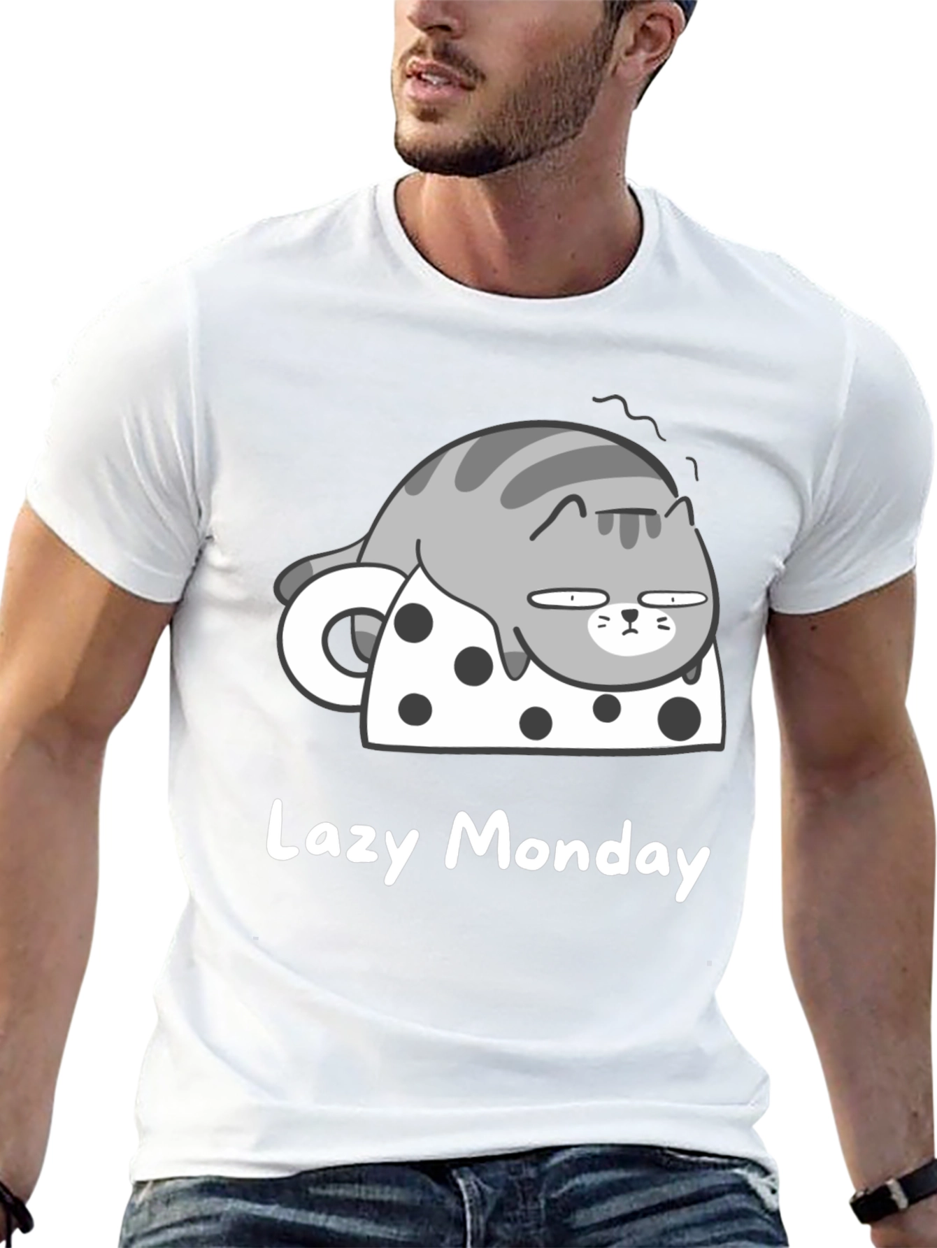 Lazy Monday Cat T-Shirt - Relaxed Fit