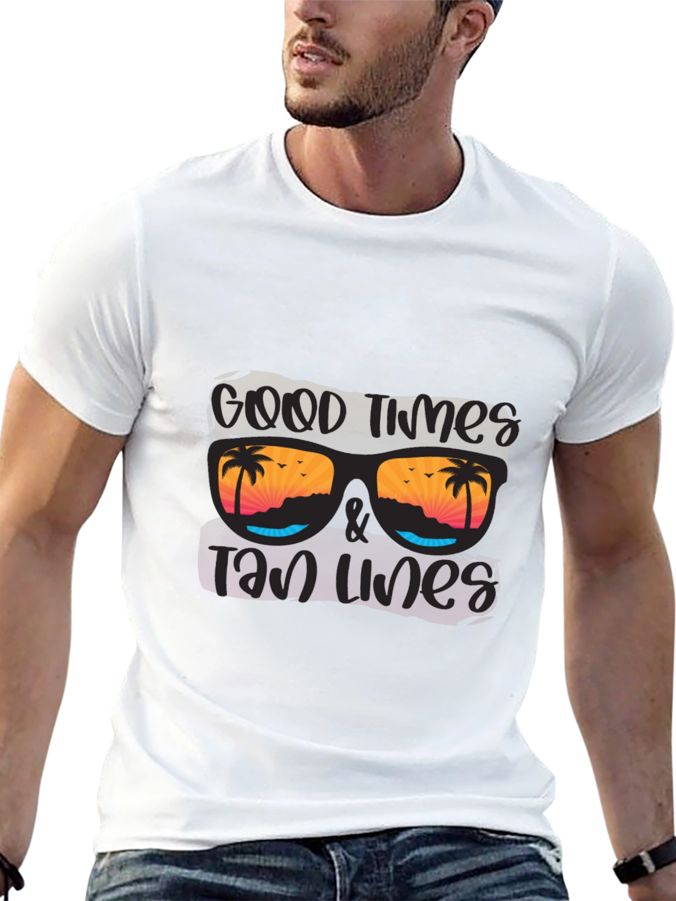 Good Times & Tan Lines Black Graphic Tee