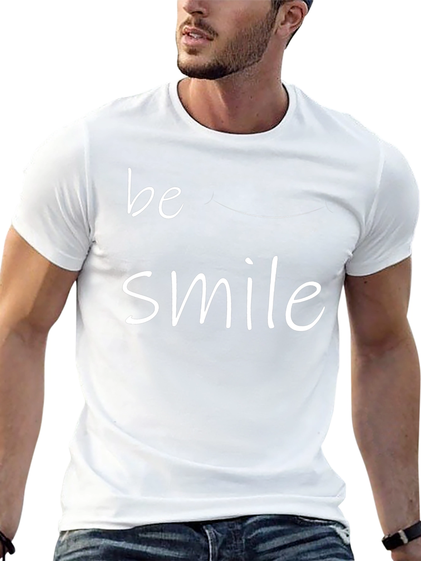 Be Smile T-Shirt - Mens Black Graphic Tee