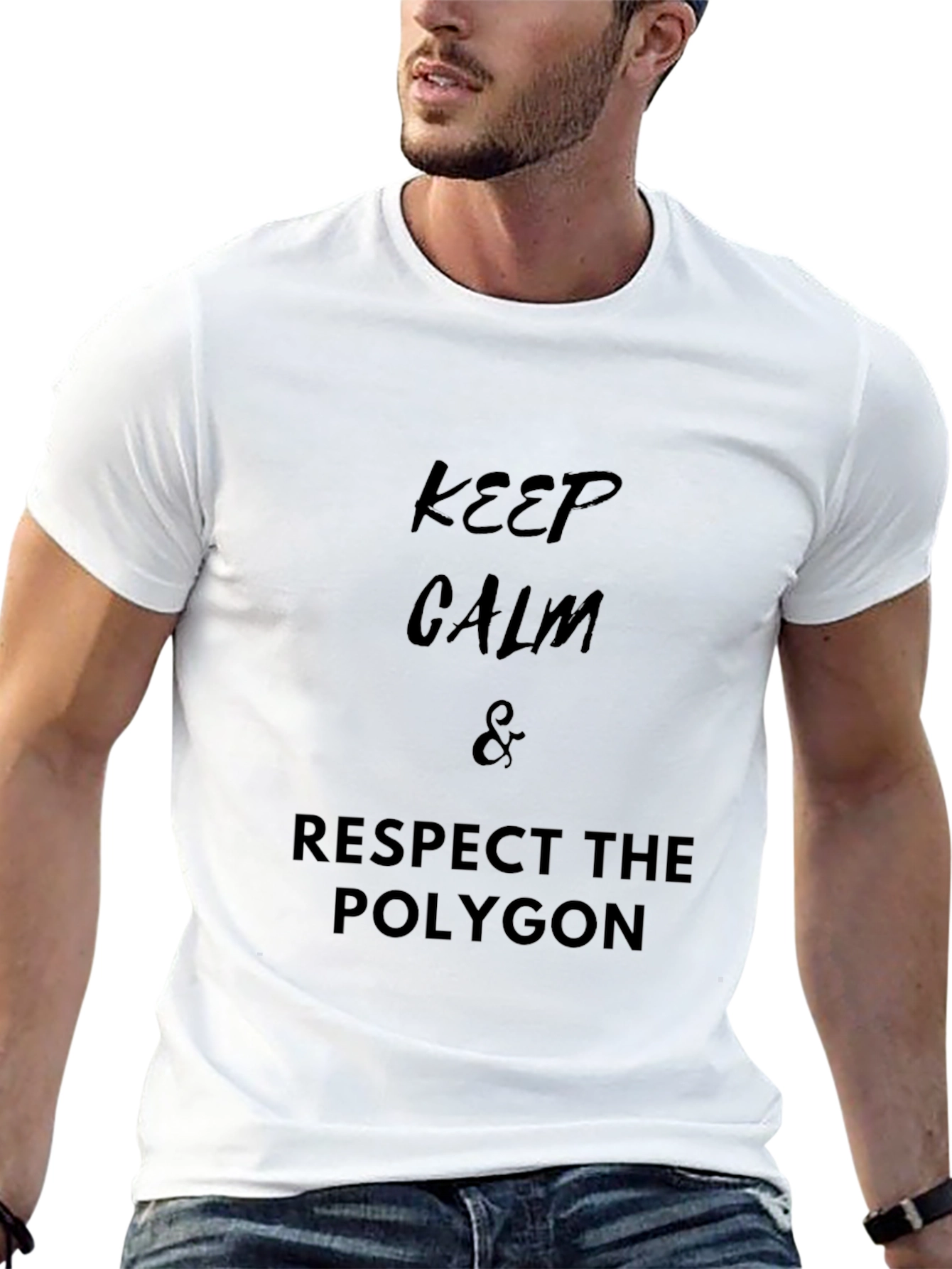 Keep Calm & Respect the Polygon Black T-Shirt