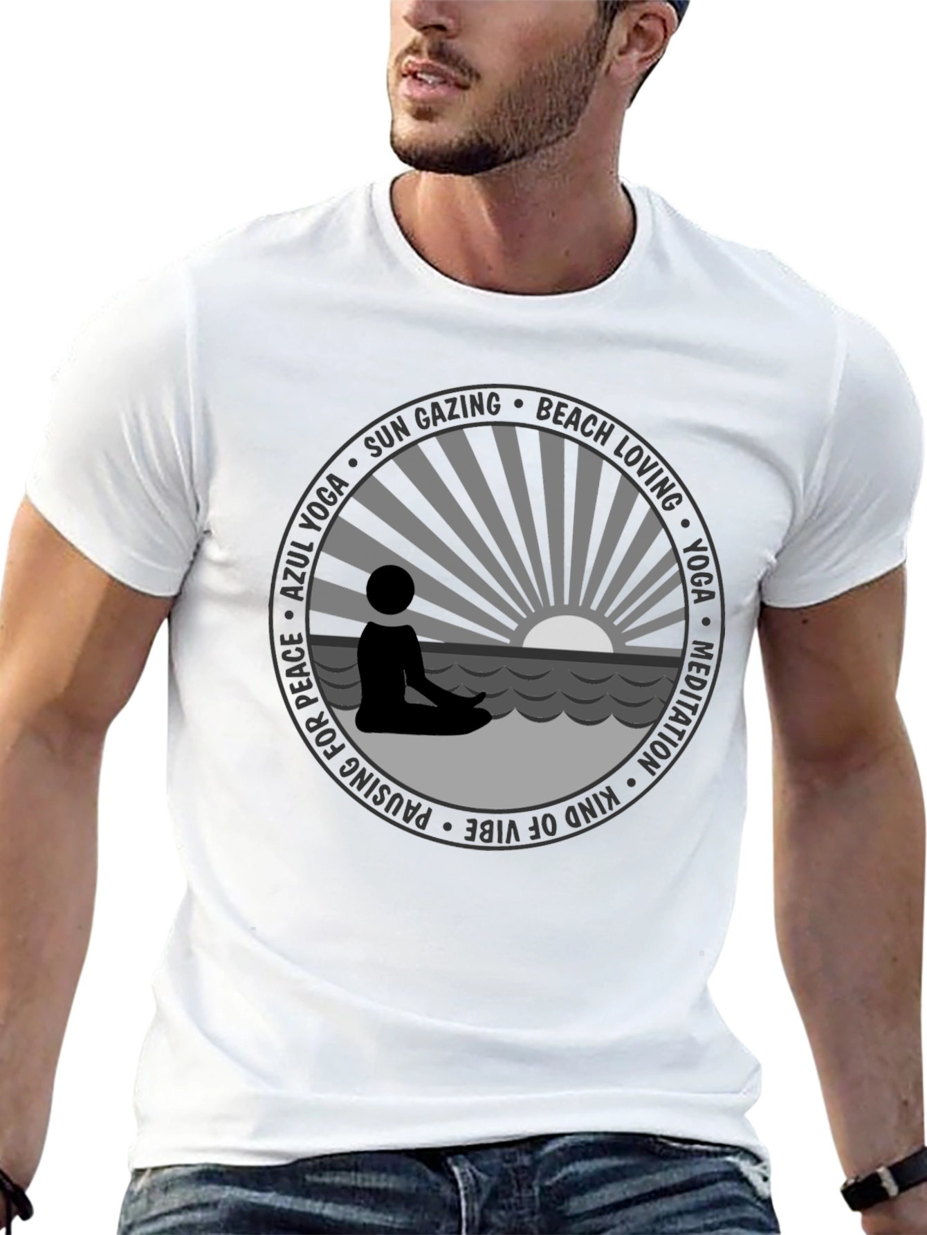 Yoga Meditation Beach Graphic Tee