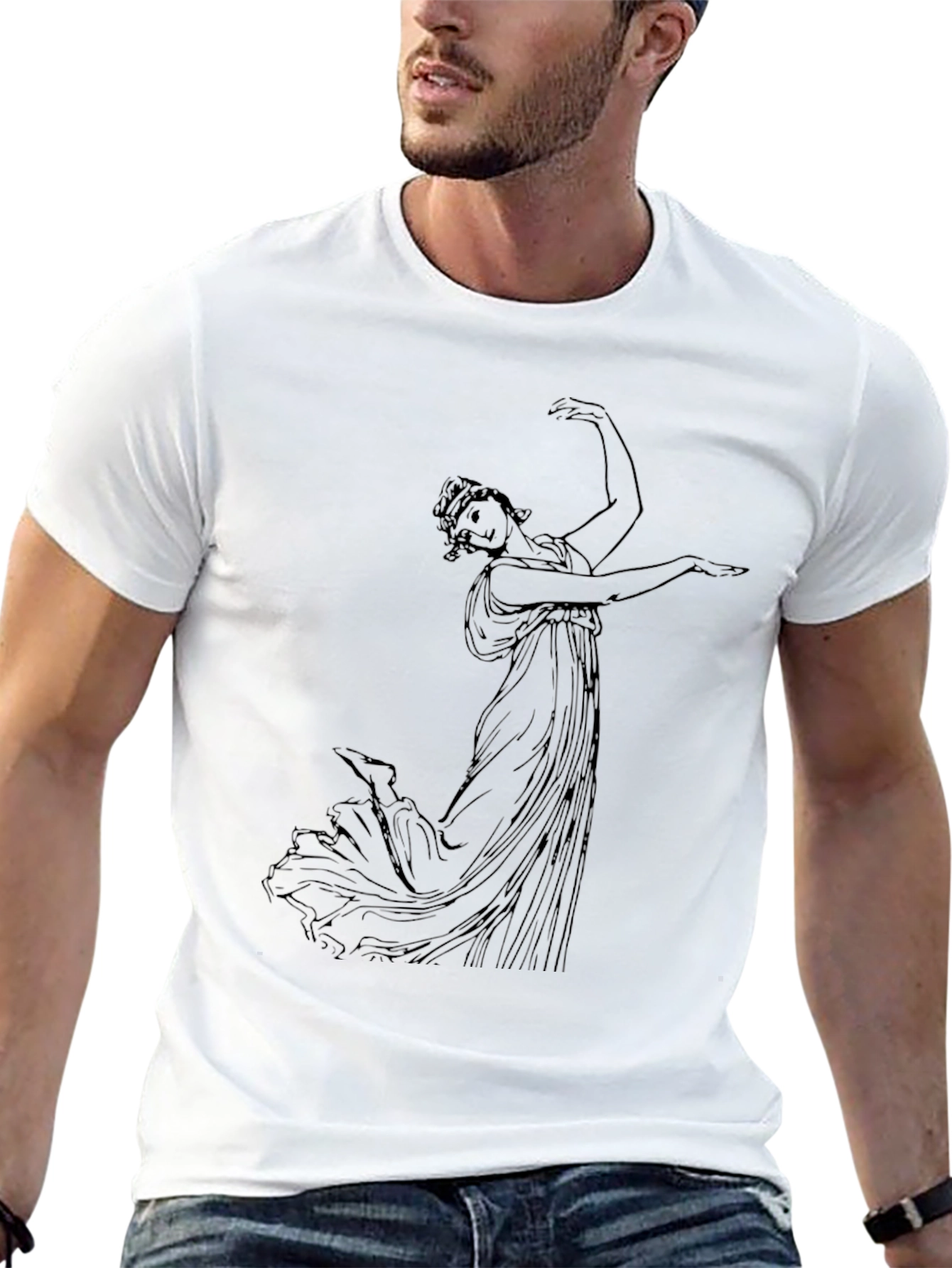 Classical Art Black T-Shirt - Artistic Graphic Tee