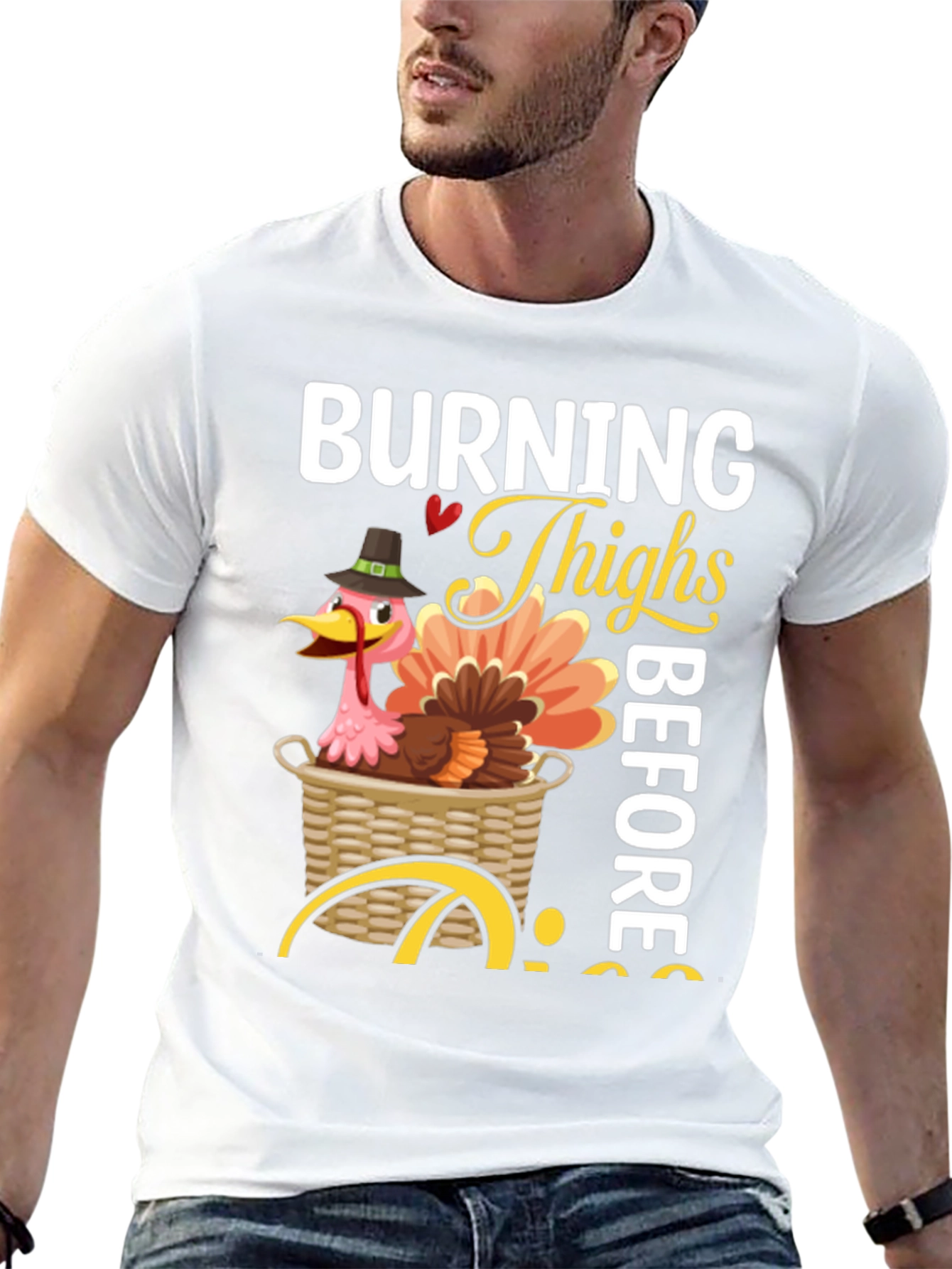 Burning Thighs Before Pies Thanksgiving T-Shirt