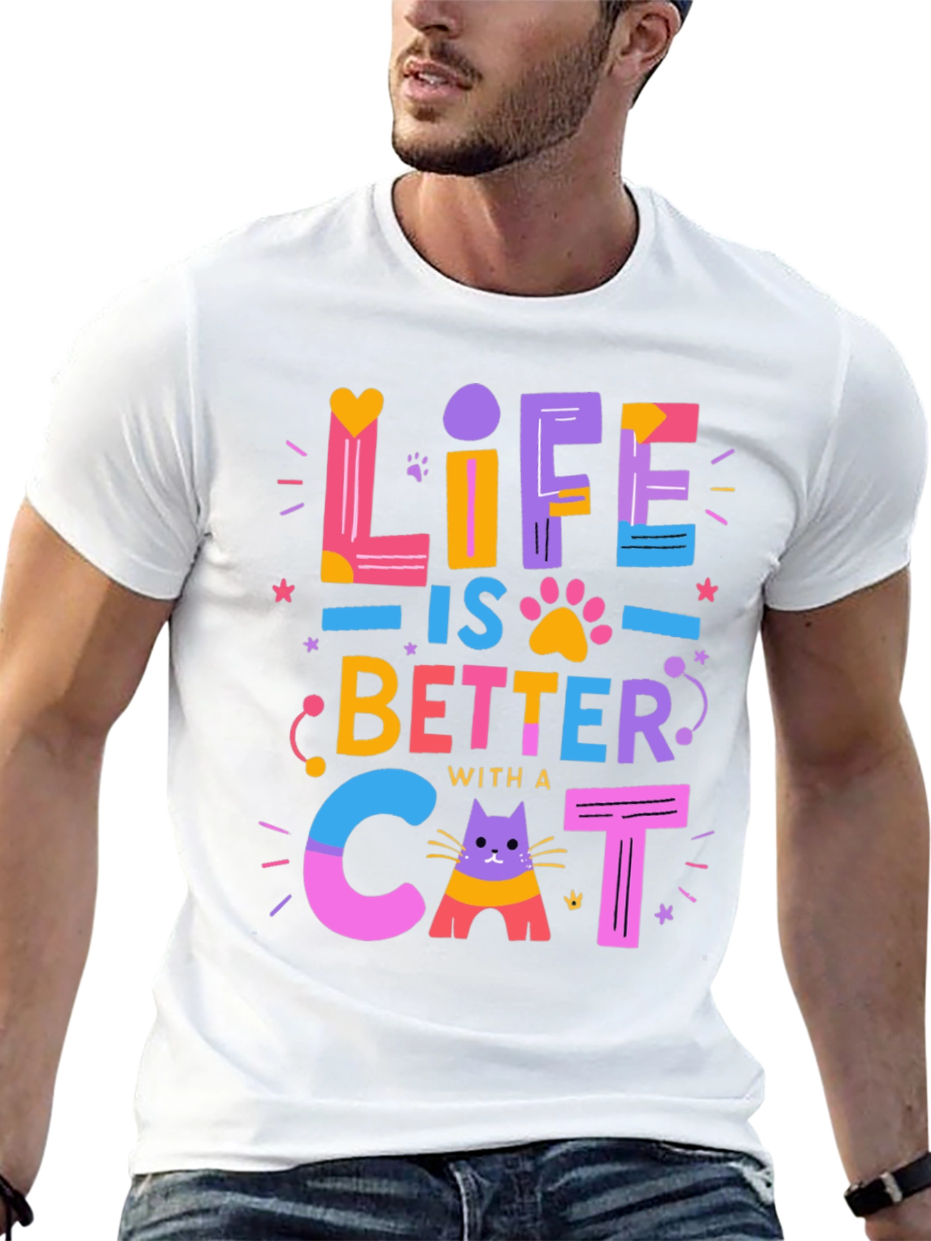 Life is Better with a Cat T-Shirt