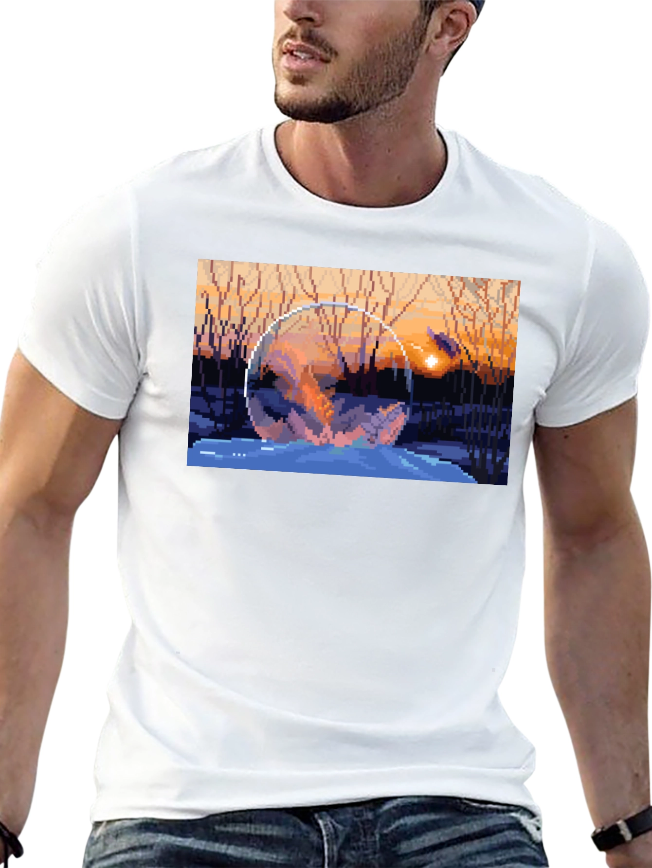 Pixel Art Snow Globe T-Shirt