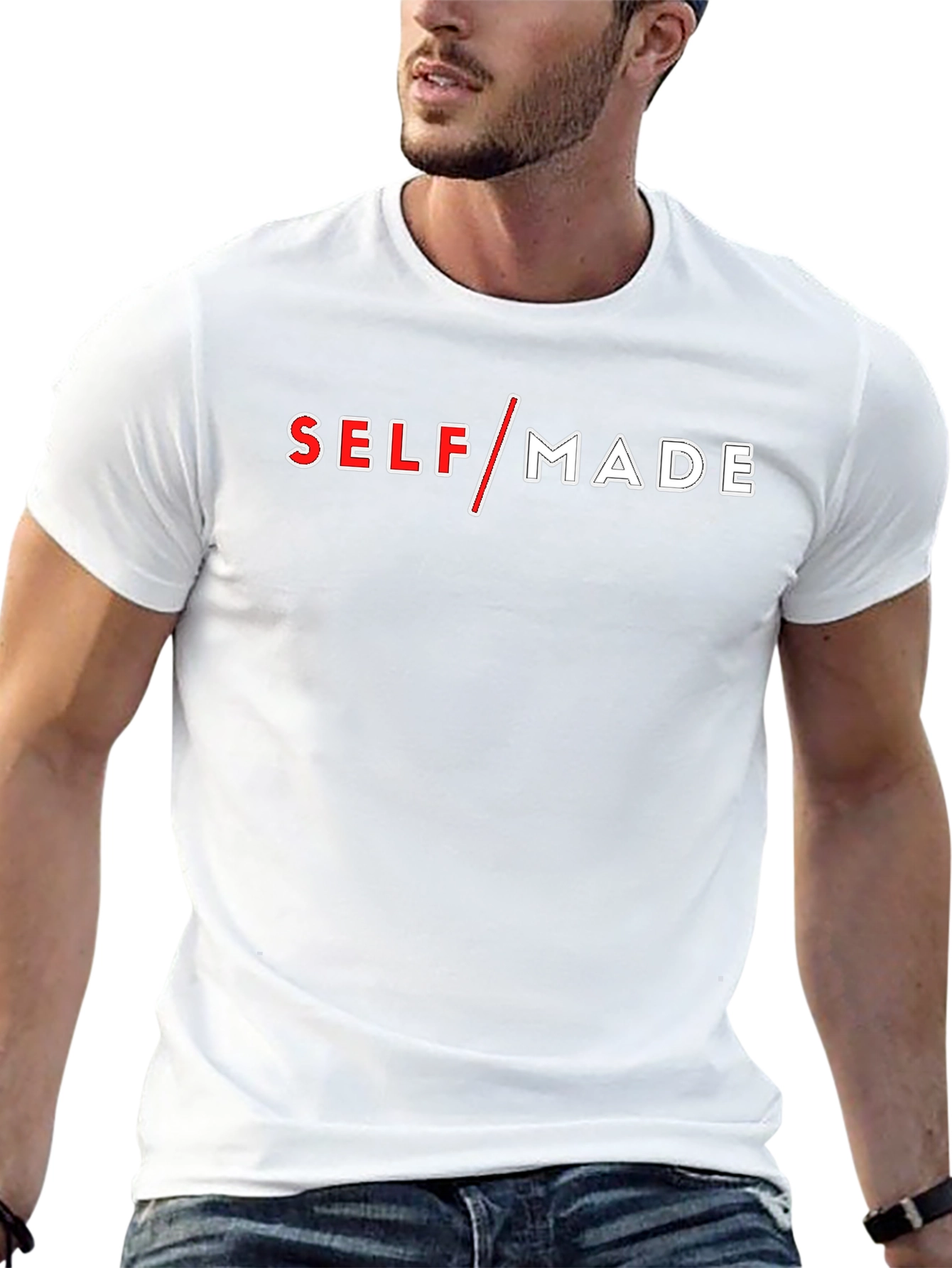 Self Made Graphic Tee - Black Cotton T-Shirt