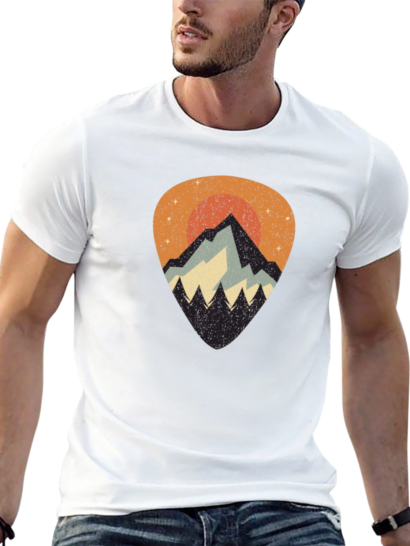 Mountain Sunset Graphic Tee - Black