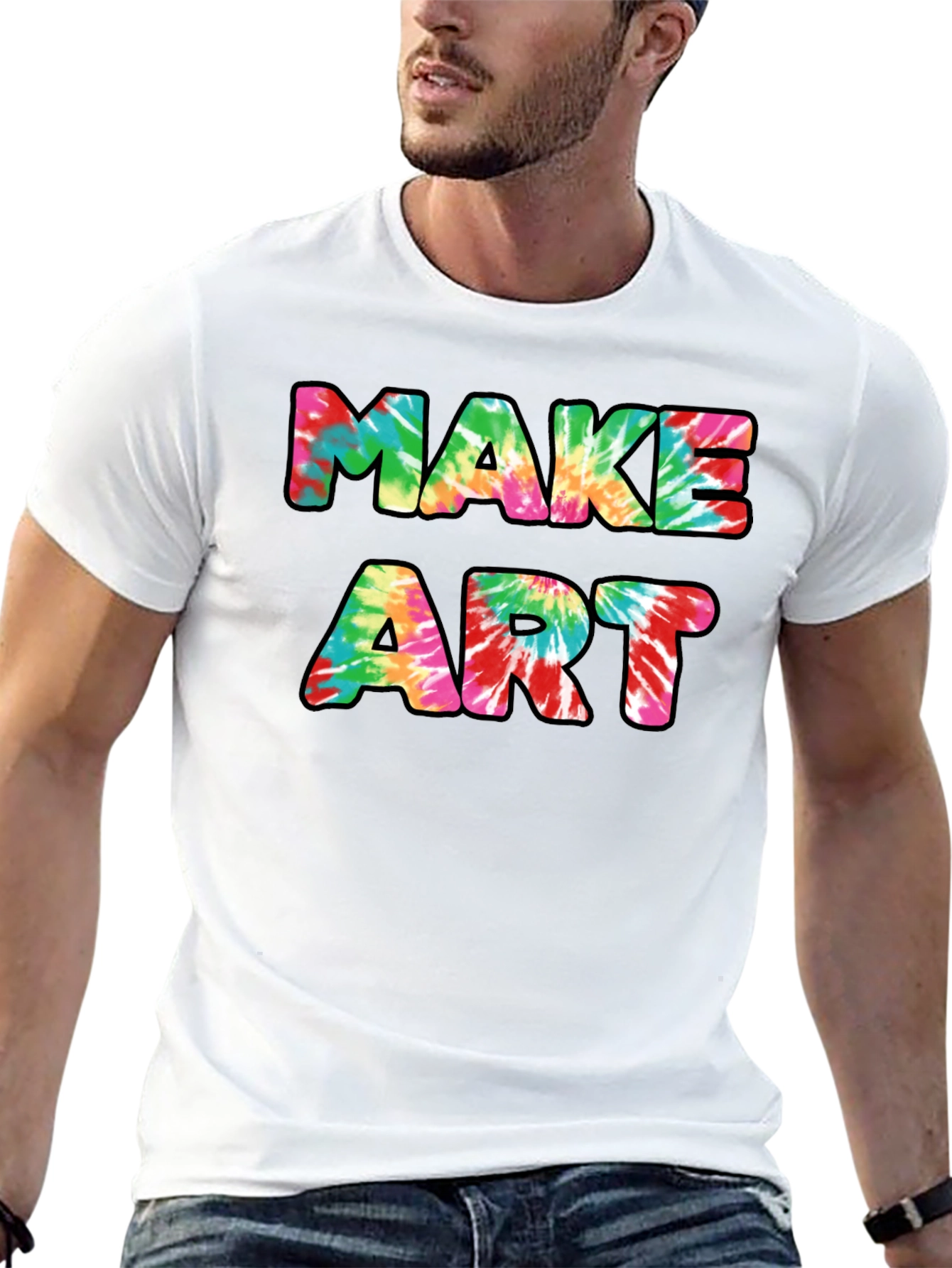 Tie-Dye Make Art Graphic Black T-Shirt