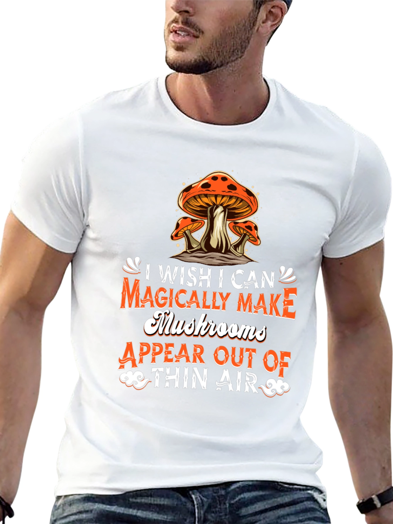 Magical Mushrooms Graphic Tee - Black Cotton T-Shirt