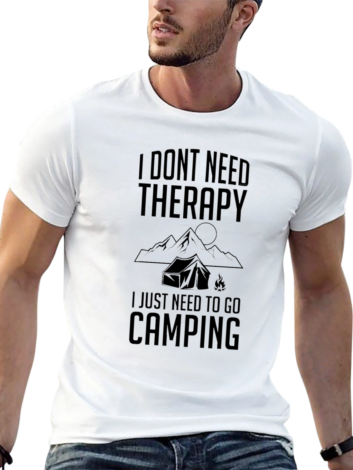 I Dont Need Therapy Camping Graphic Tee