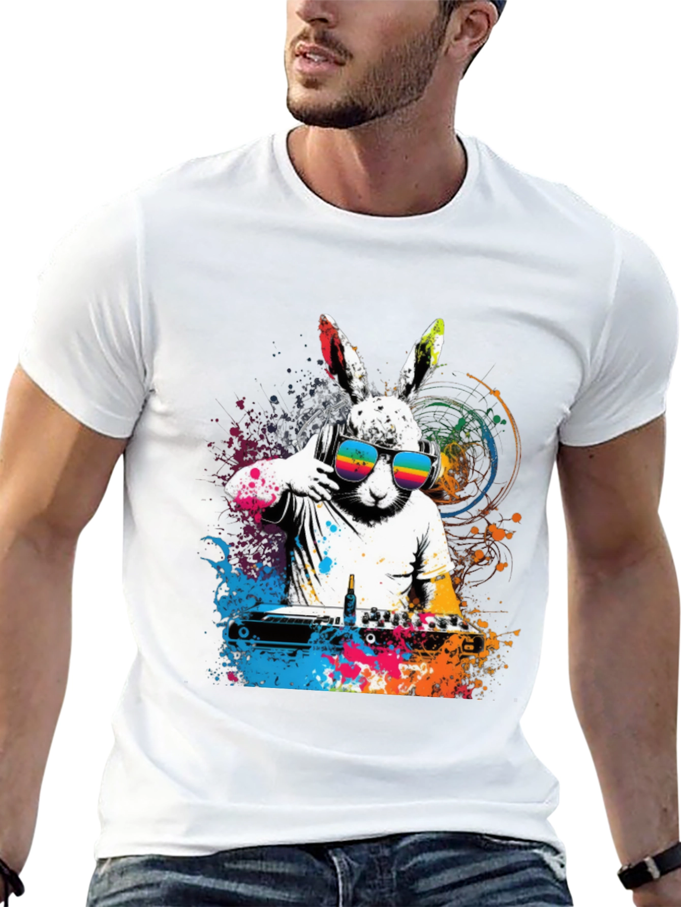 DJ Rabbit T-Shirt - Cool Graphic Tee