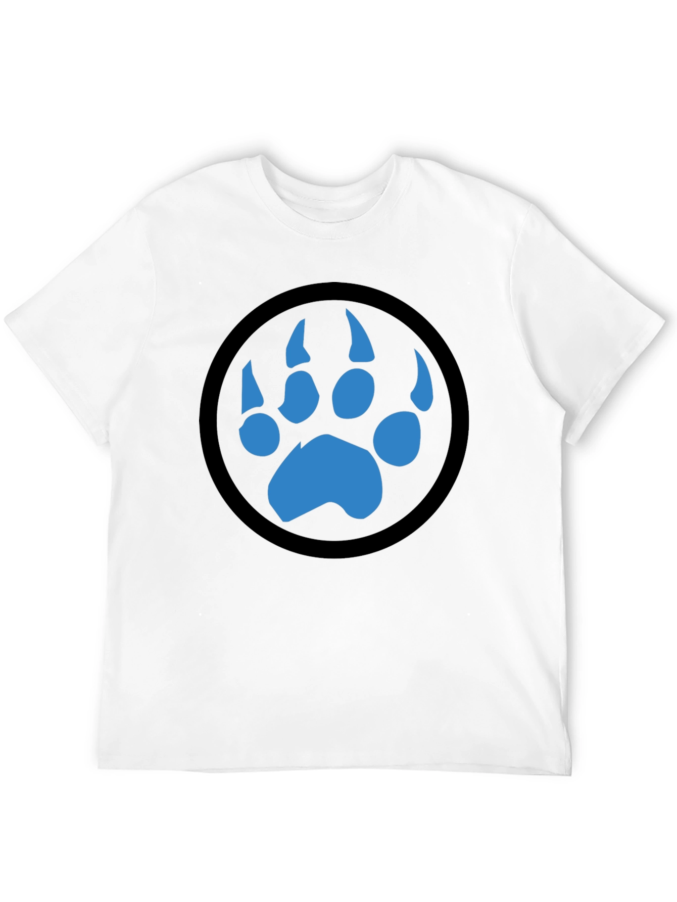 Bear Paw Print Graphic T-Shirt - Black