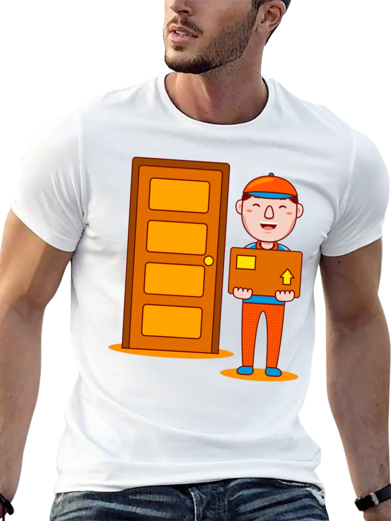 Delivery Guy Graphic T-Shirt - Black Cotton Tee