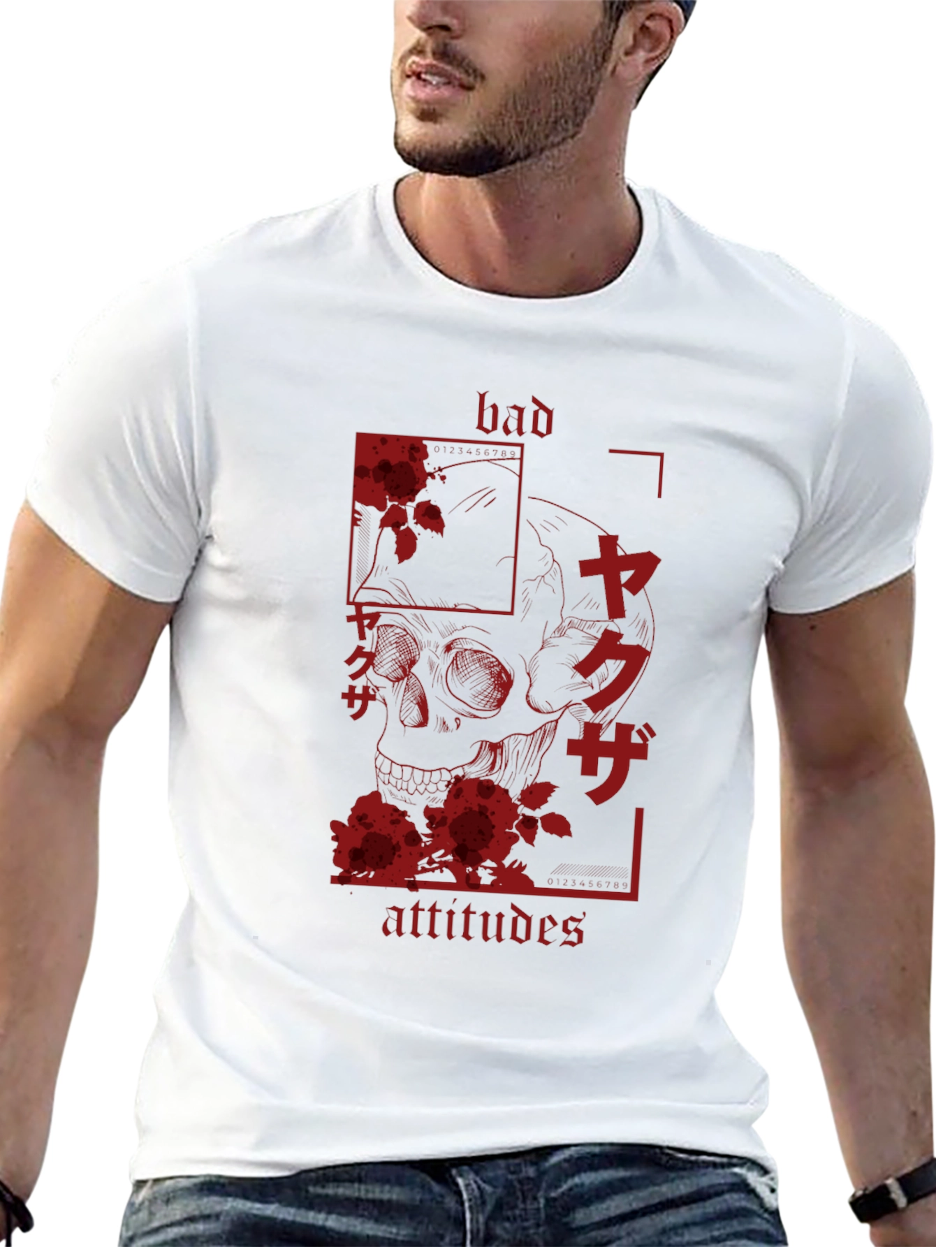 Bad Attitudes Yakuza Skull Graphic Tee