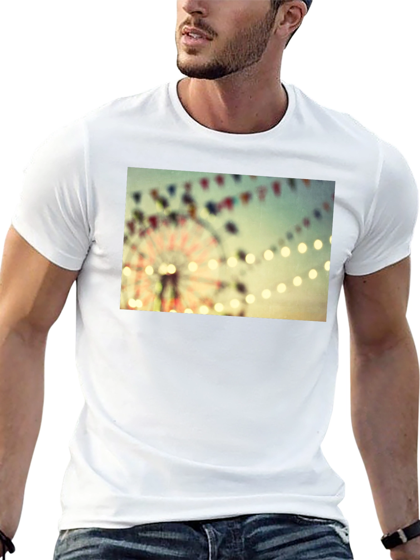Carnival Ferris Wheel Graphic Black T-Shirt