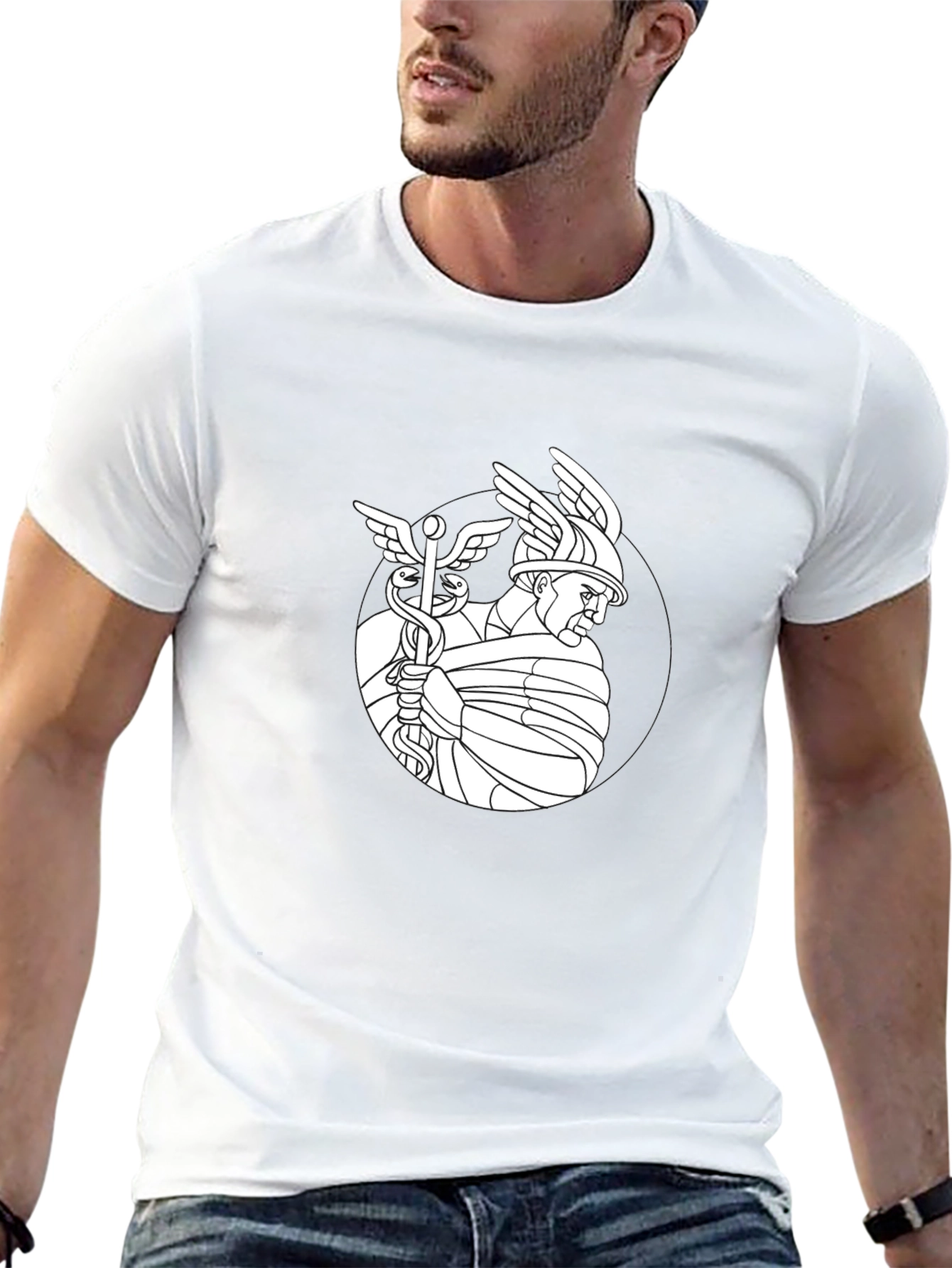 Caduceus Graphic Black T-Shirt