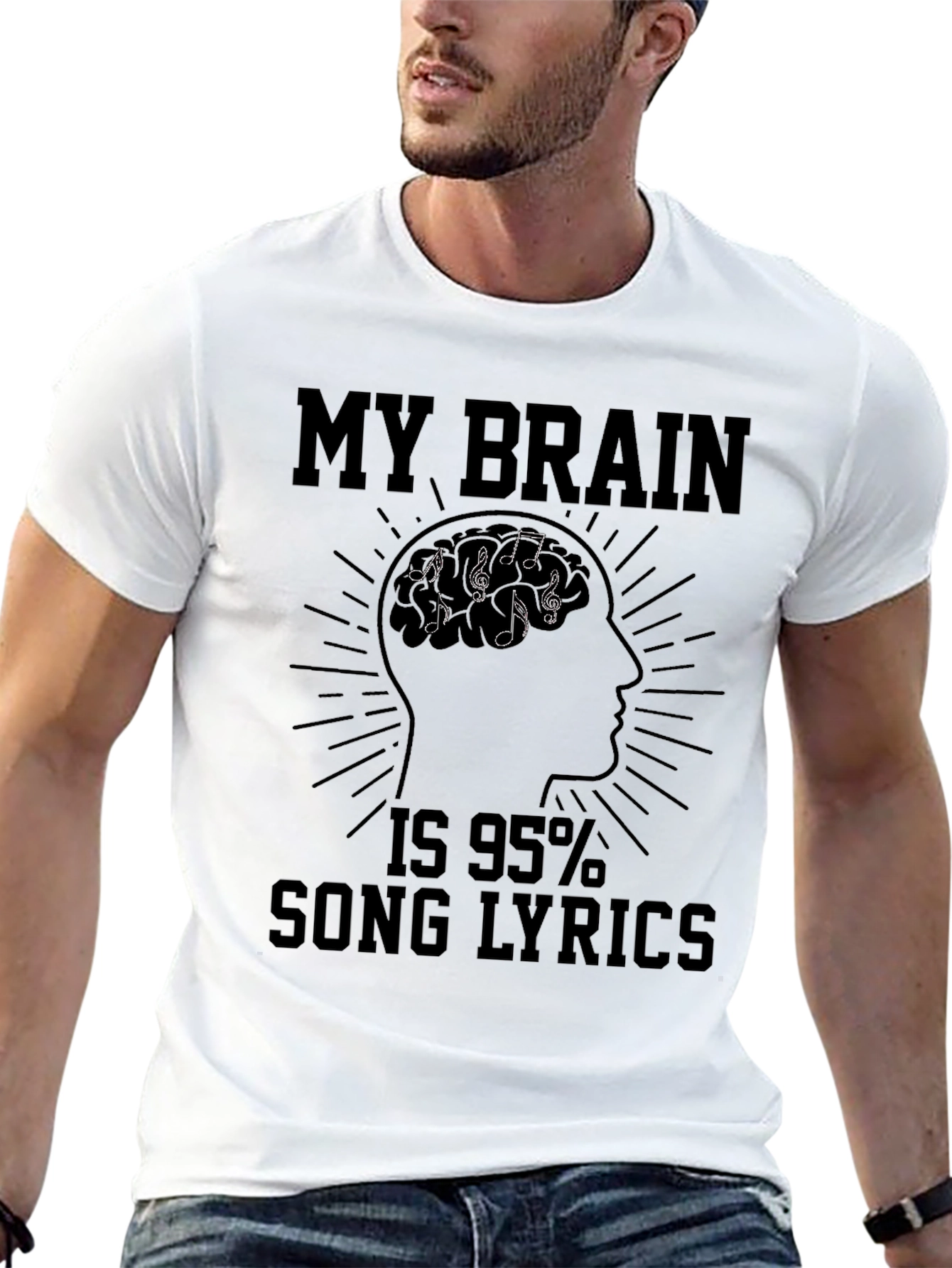 My Brain is 95% Song Lyrics T-Shirt