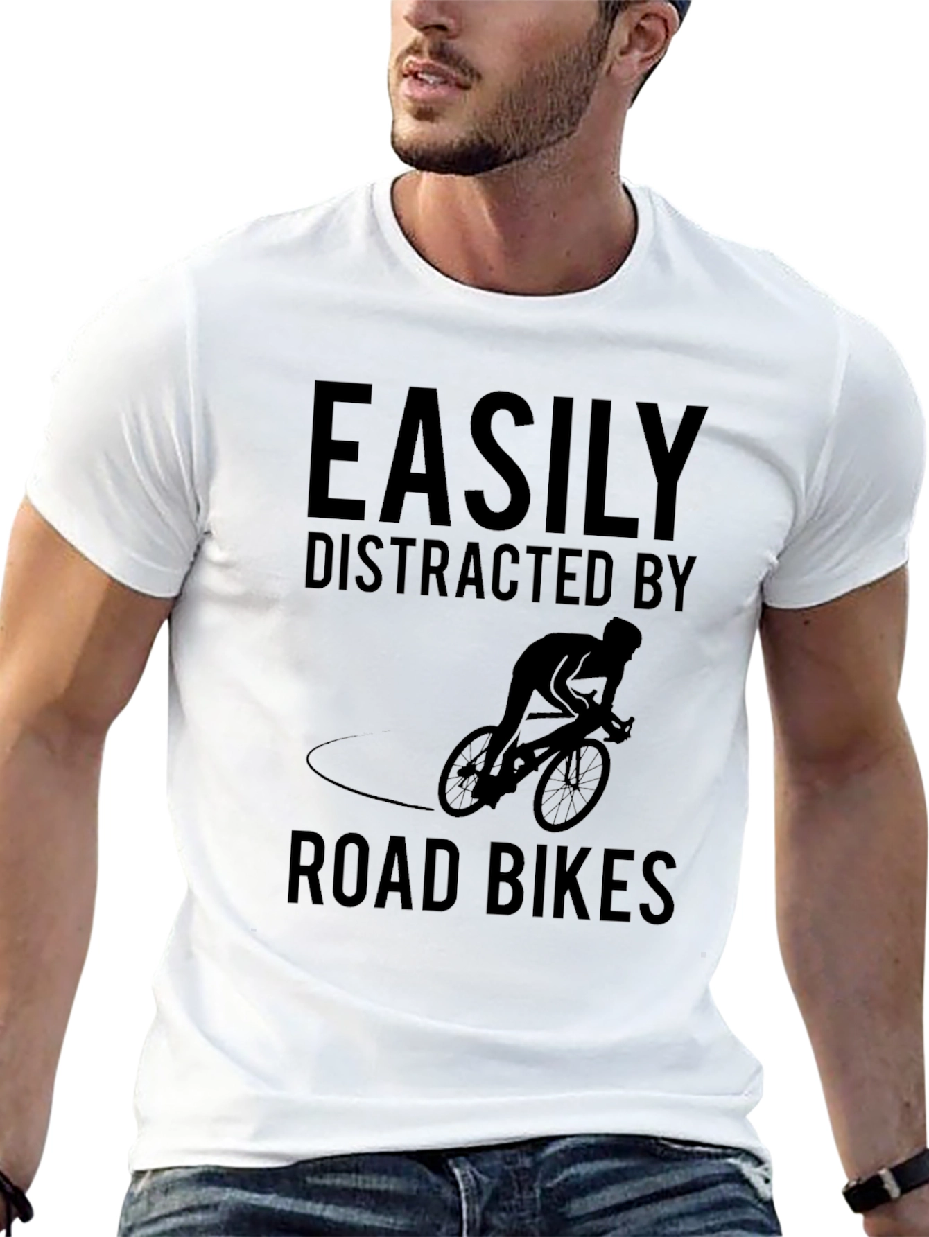 Easily Distracted By Road Bikes Graphic T-Shirt