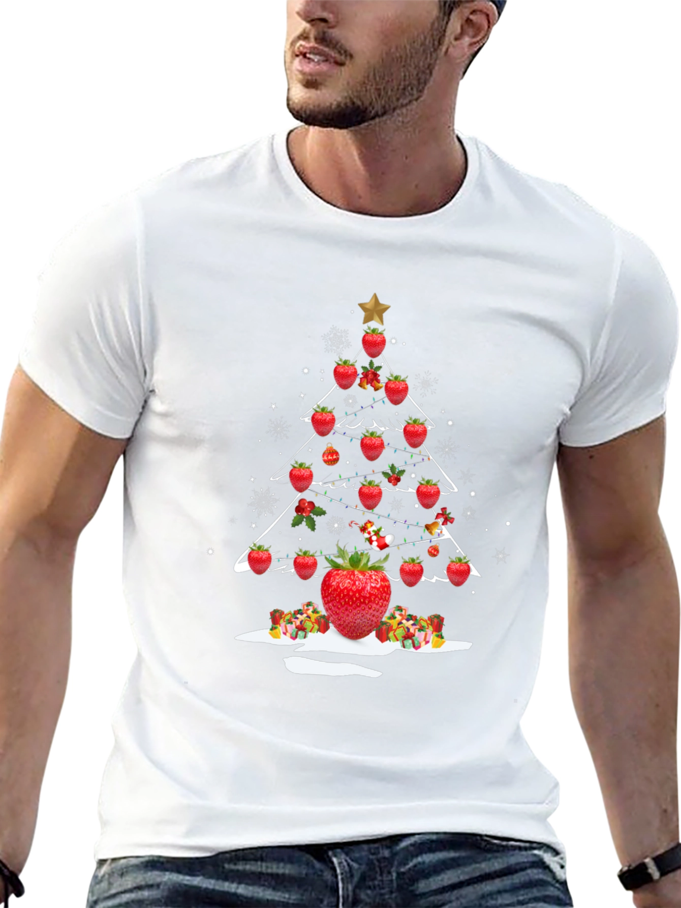 Strawberry Christmas Tree Graphic Tee