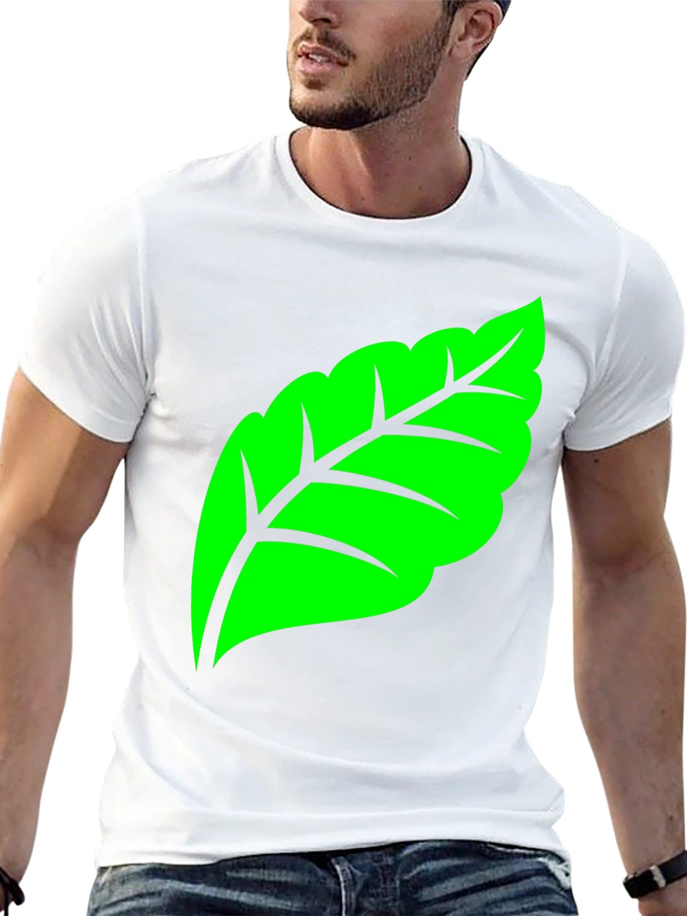 Green Leaf Graphic Tee - Nature Inspired Design