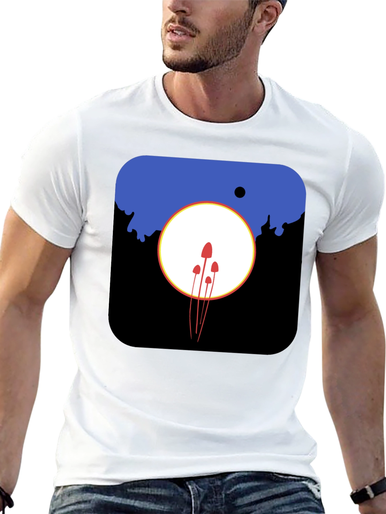 Modern Graphic Tee - Mushroom Moon