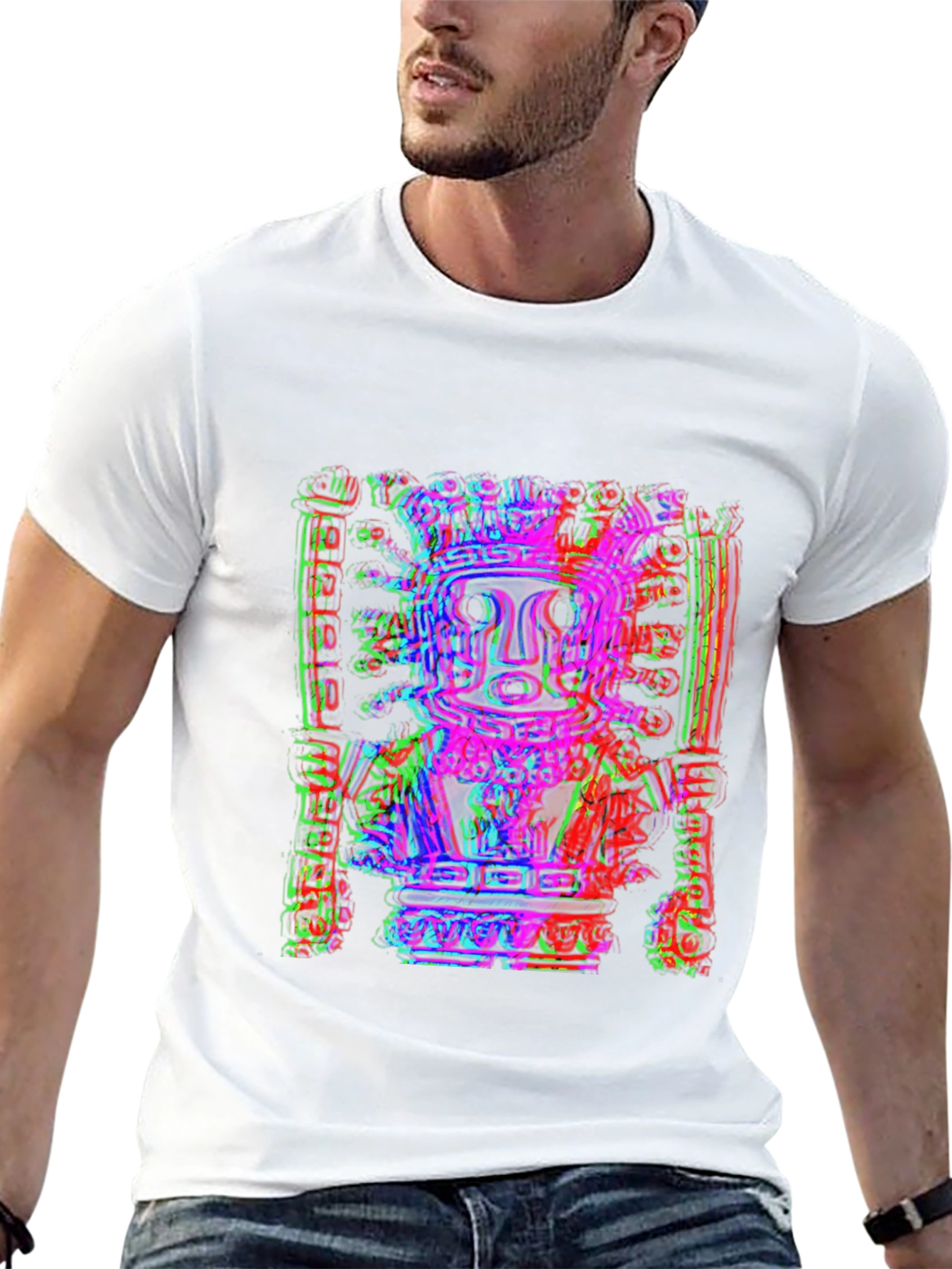 Abstract Graphic Print Crew Neck Tee