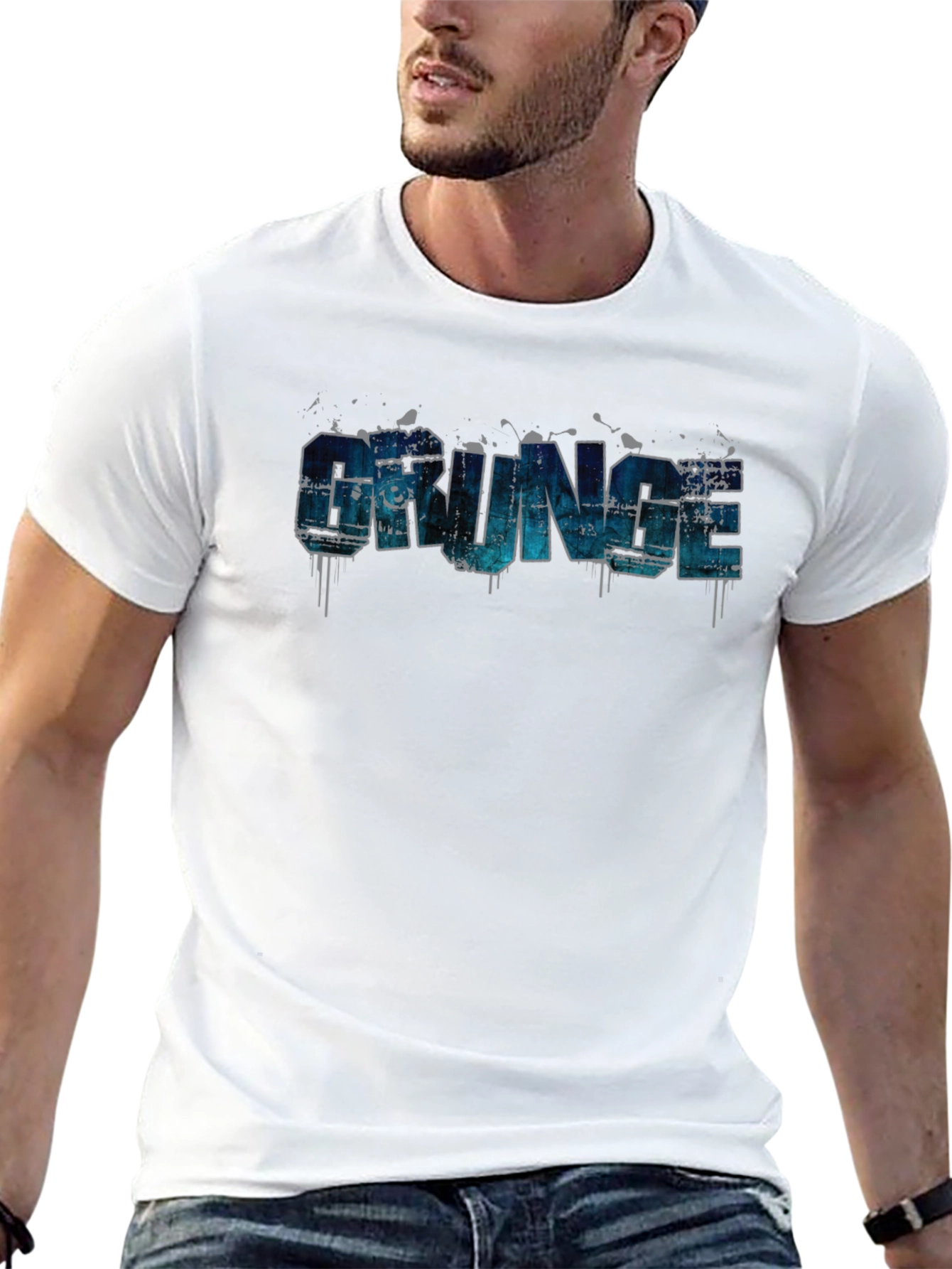Grunge Style Graphic Print T-Shirt