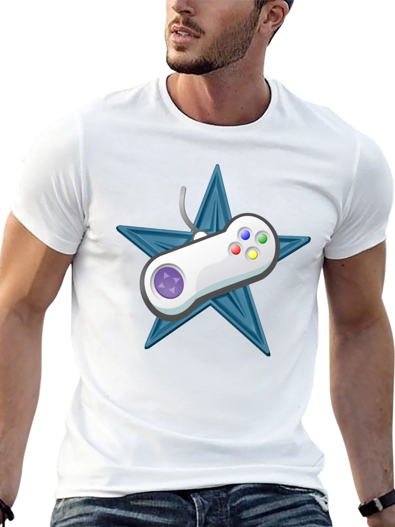 Retro Gamer Tee: Starry Controller Design