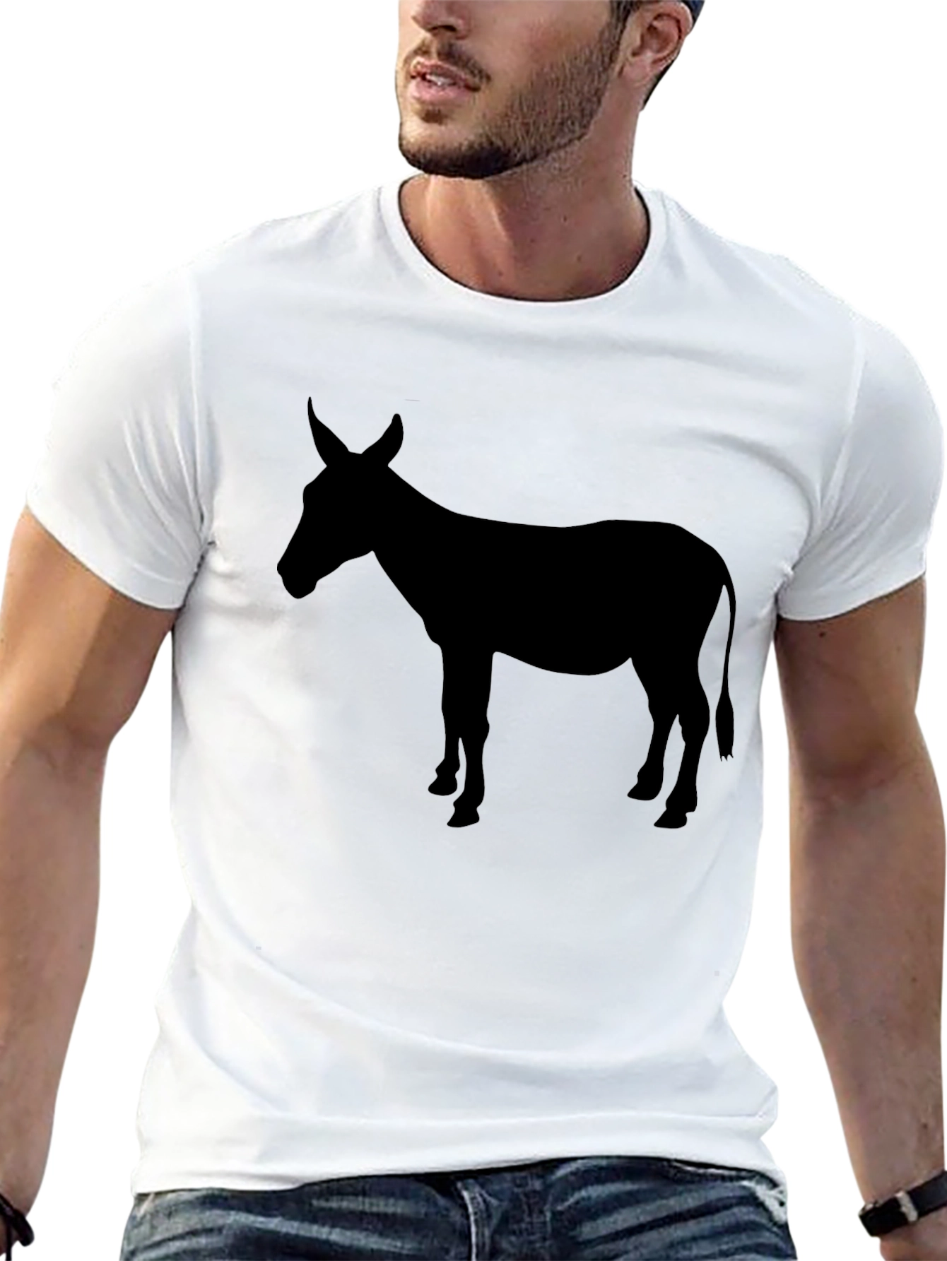 Black Donkey Silhouette Graphic T-Shirt