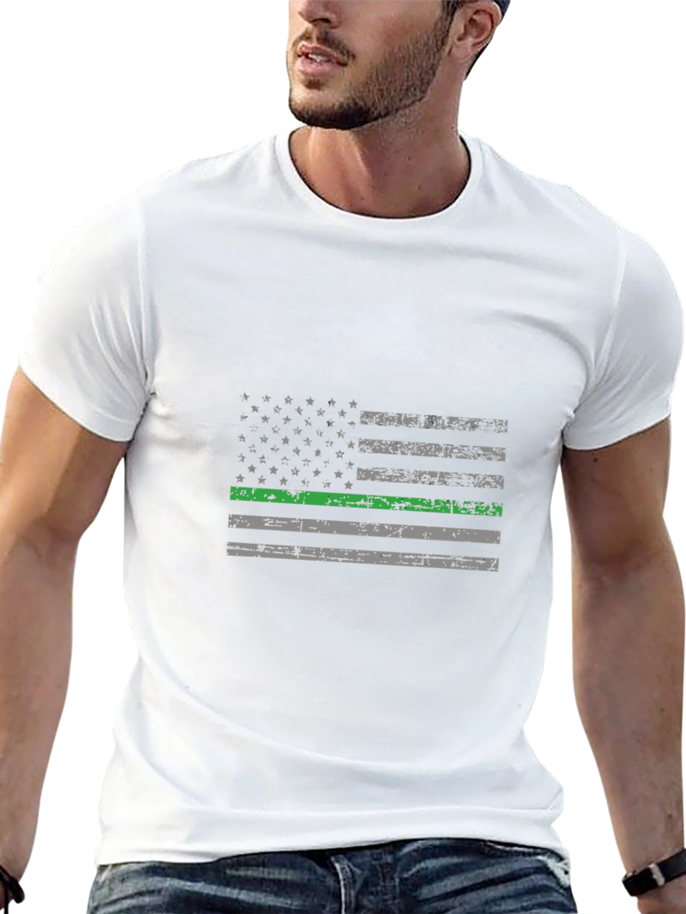 Thin Green Line Flag Graphic Tee