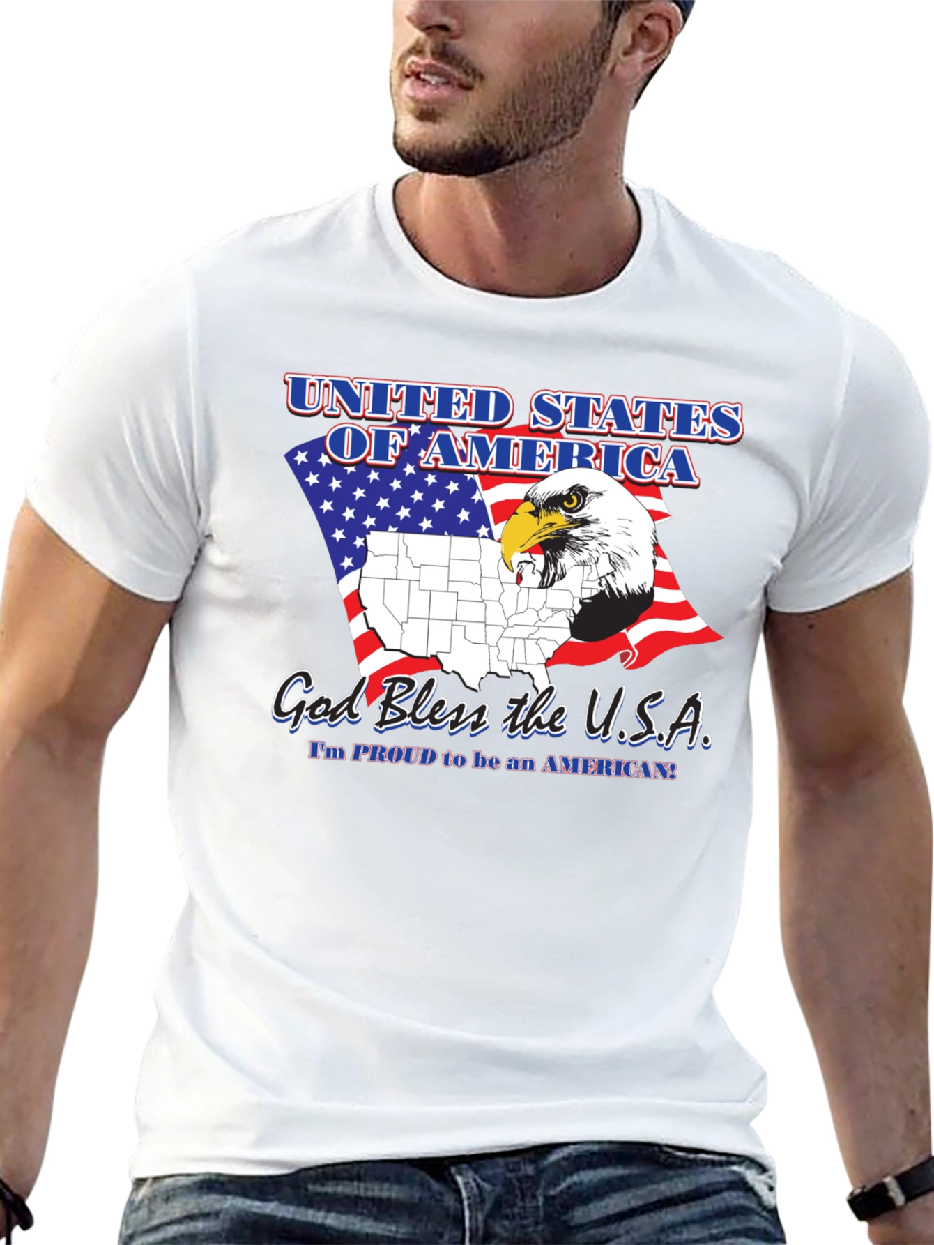 Patriotic USA Eagle Graphic T-Shirt