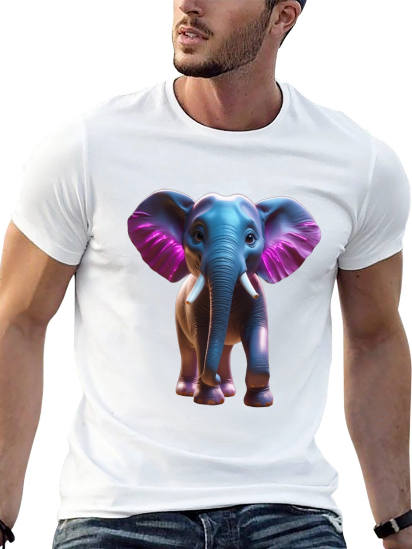 Elephant Graphic Tee - Stylish Black Cotton T-Shirt