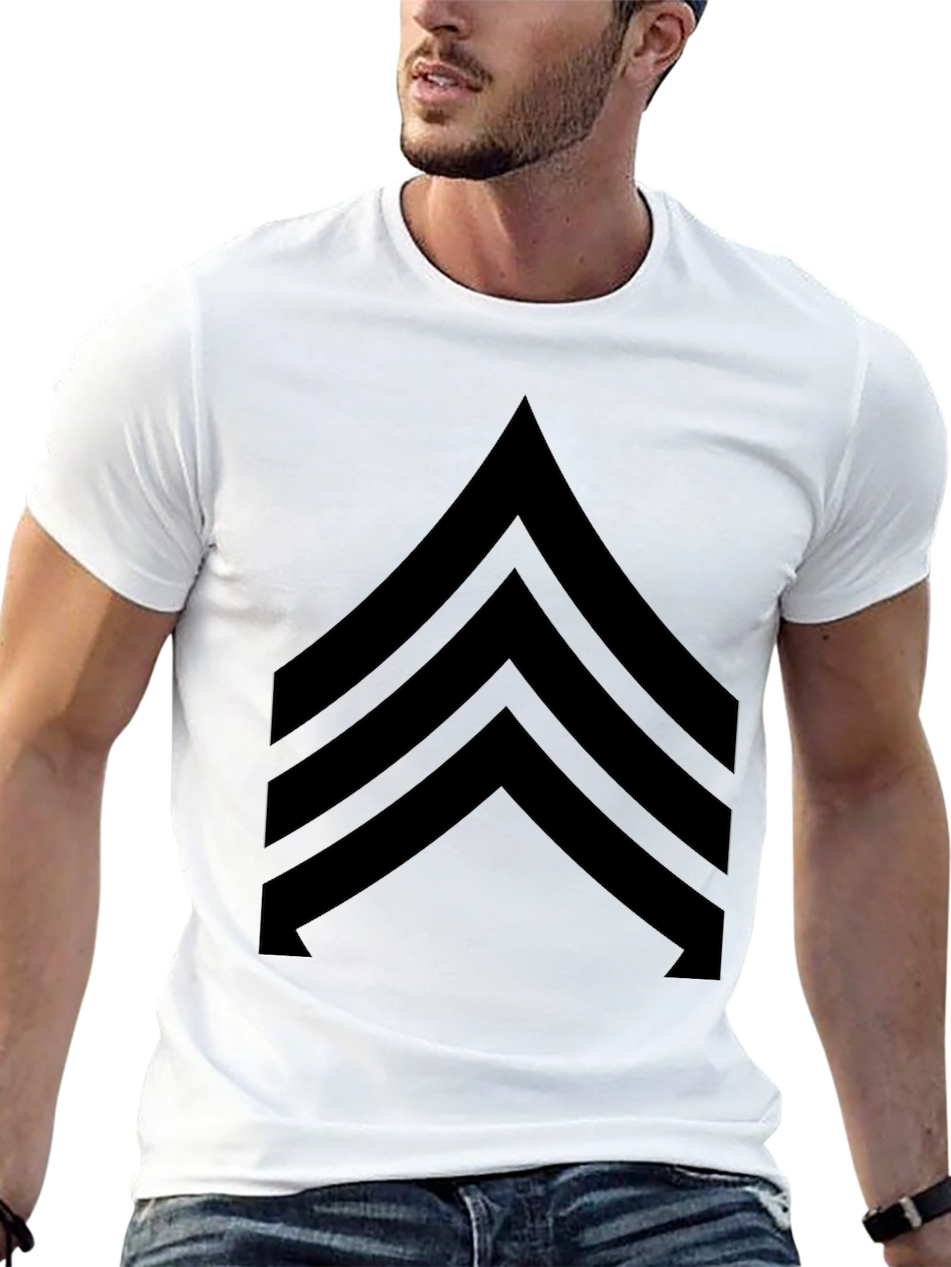 Black Sergeant Stripes Graphic Tee