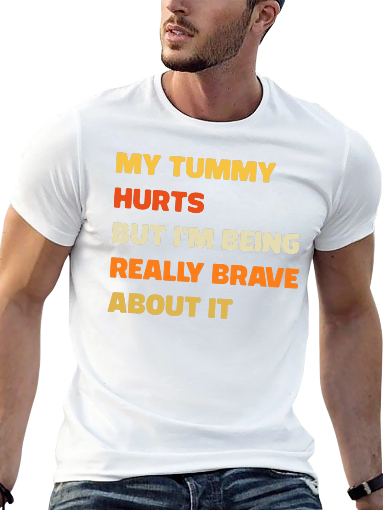 Funny Tummy Hurts Brave Graphic Tee