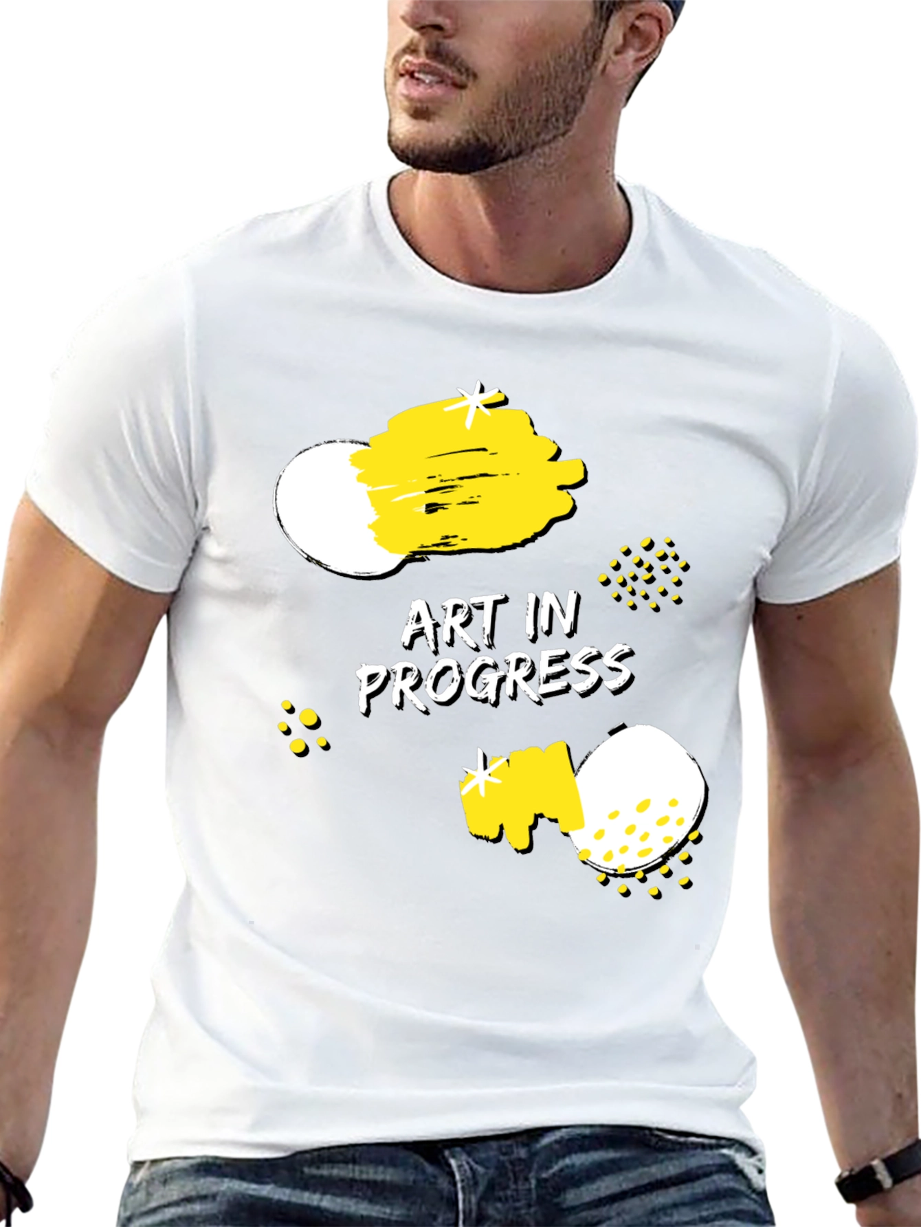 Art in Progress Graphic Tee - Modern Artistic Design