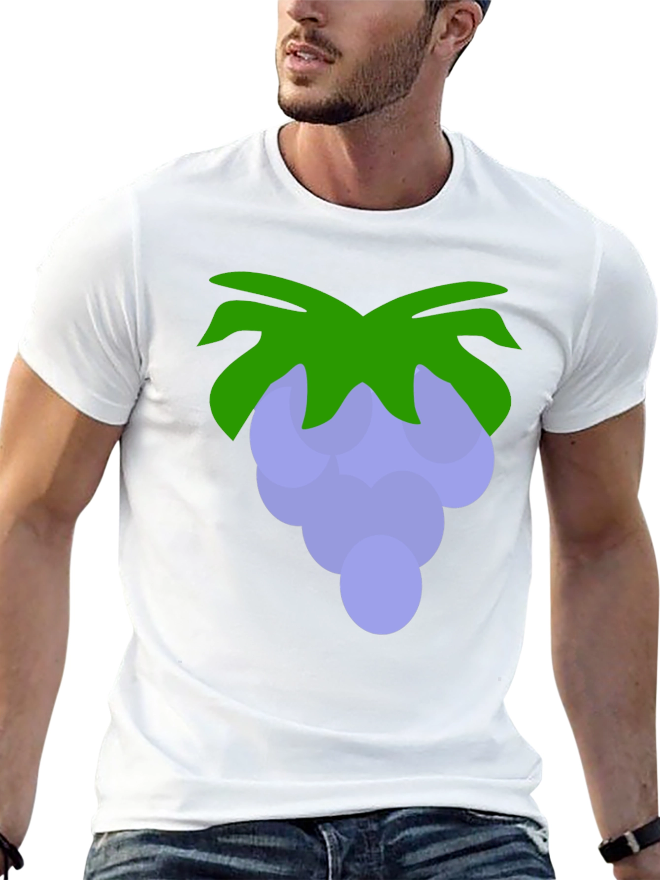 Grape Graphic Print T-Shirt - Black Cotton Tee